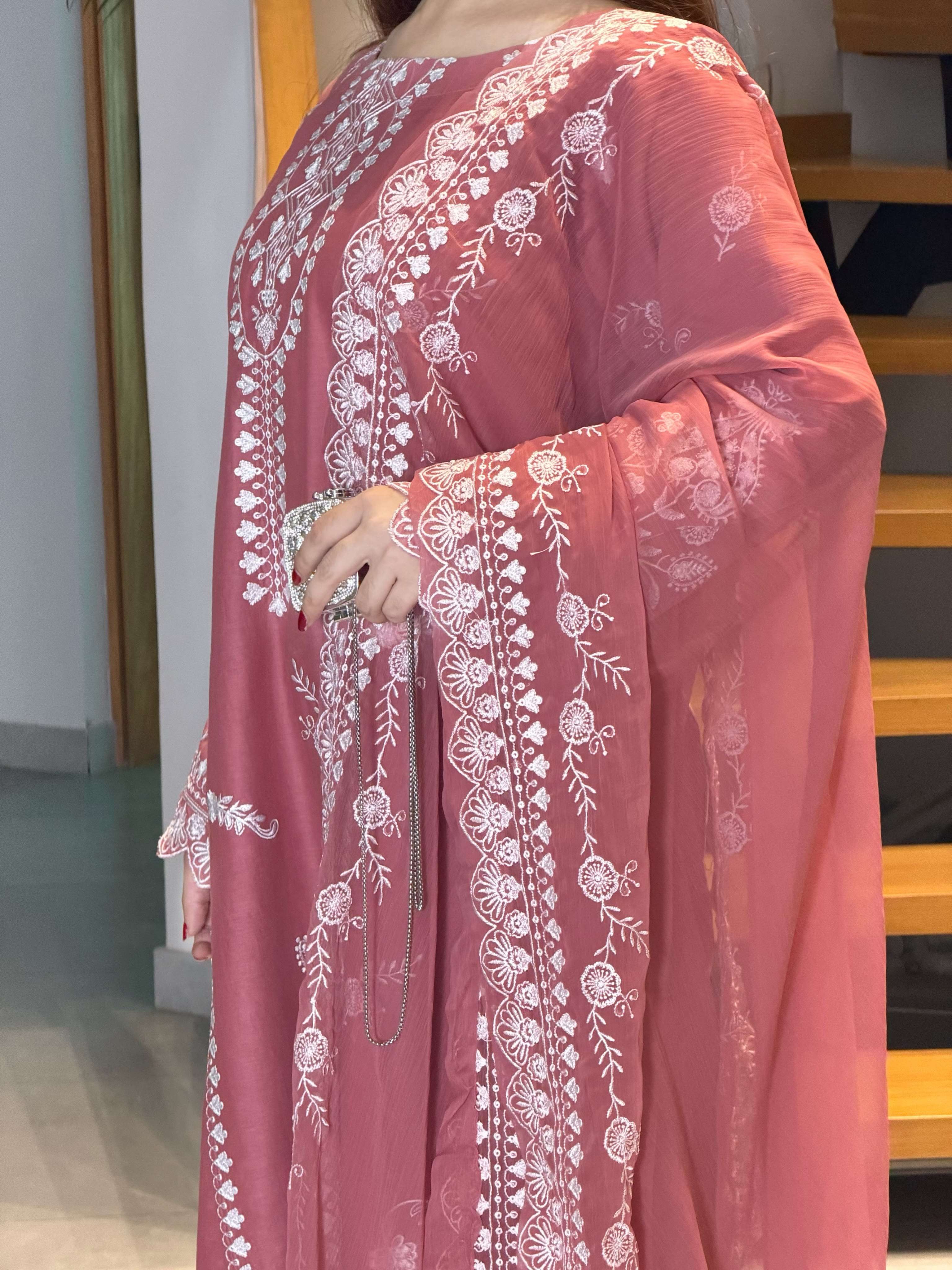 LG 2151 CHANDERI SILK BEAUTIFUL PAKISTANI STYLE KURTI PANT WITH  DUPATTA SET 