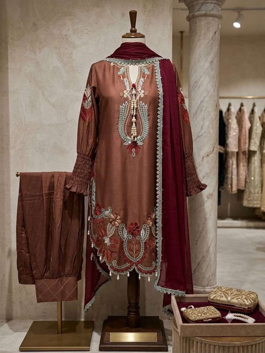 LG 2157 SILK EMBROIDERY WORK BEAUTIFUL THREE PIECES PATIYALA SALWAR SUIT
