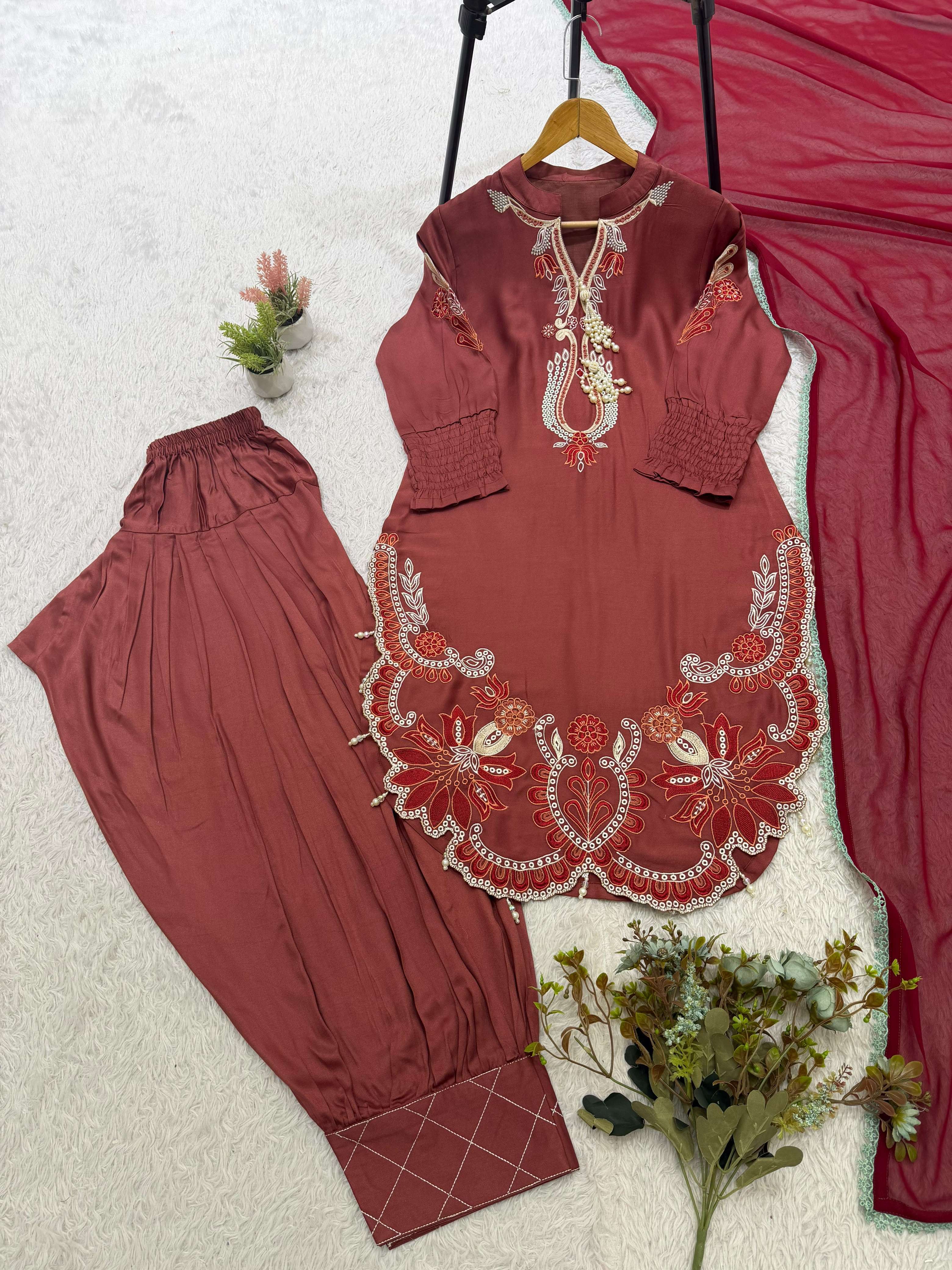 LG 2157 SILK EMBROIDERY WORK BEAUTIFUL THREE PIECES PATIYALA SALWAR SUIT