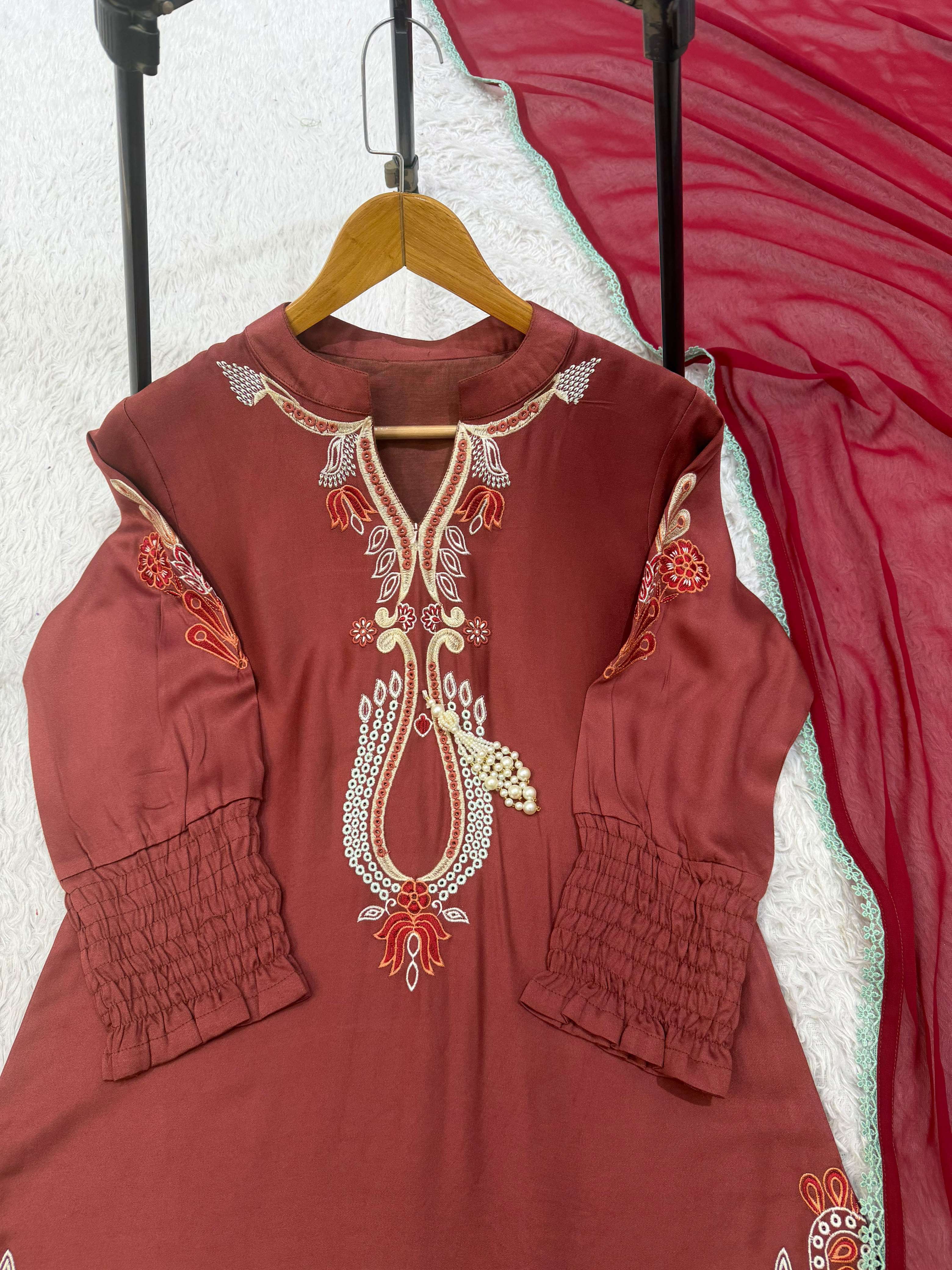 LG 2157 SILK EMBROIDERY WORK BEAUTIFUL THREE PIECES PATIYALA SALWAR SUIT