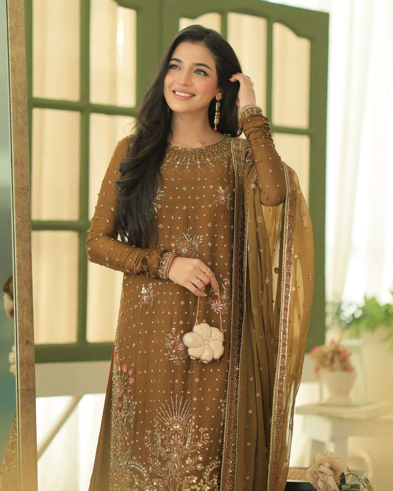 LG 2159 GEORGETTE SEQUENCE EMBROIDERY DESIGNER WORK FESTIVE WEAR LADIES SUIT