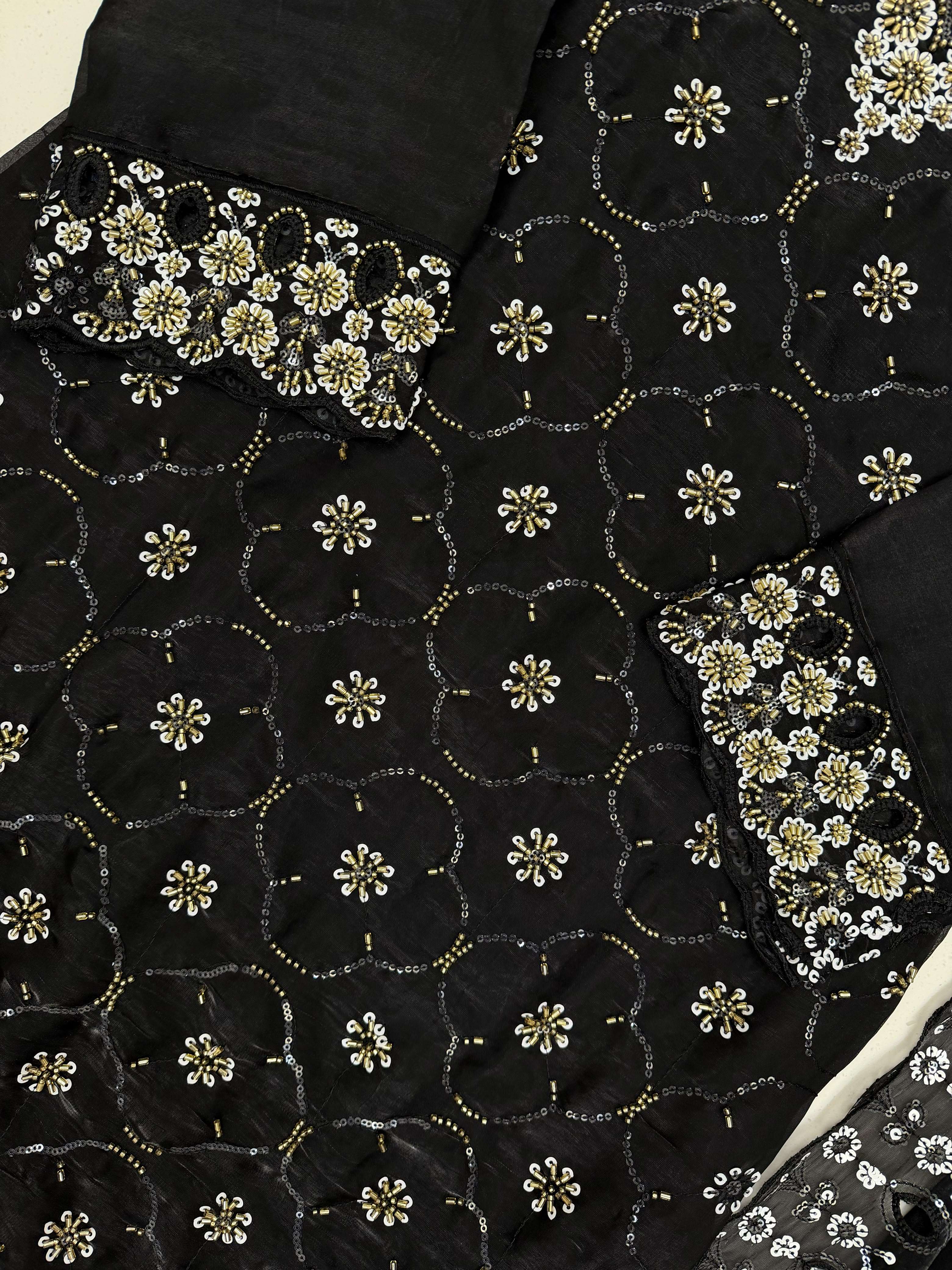 LG 23 SILK SEQUENCE EMBROIDERY DESIGNER WORK FESTIVE WEAR LADIES SUIT 