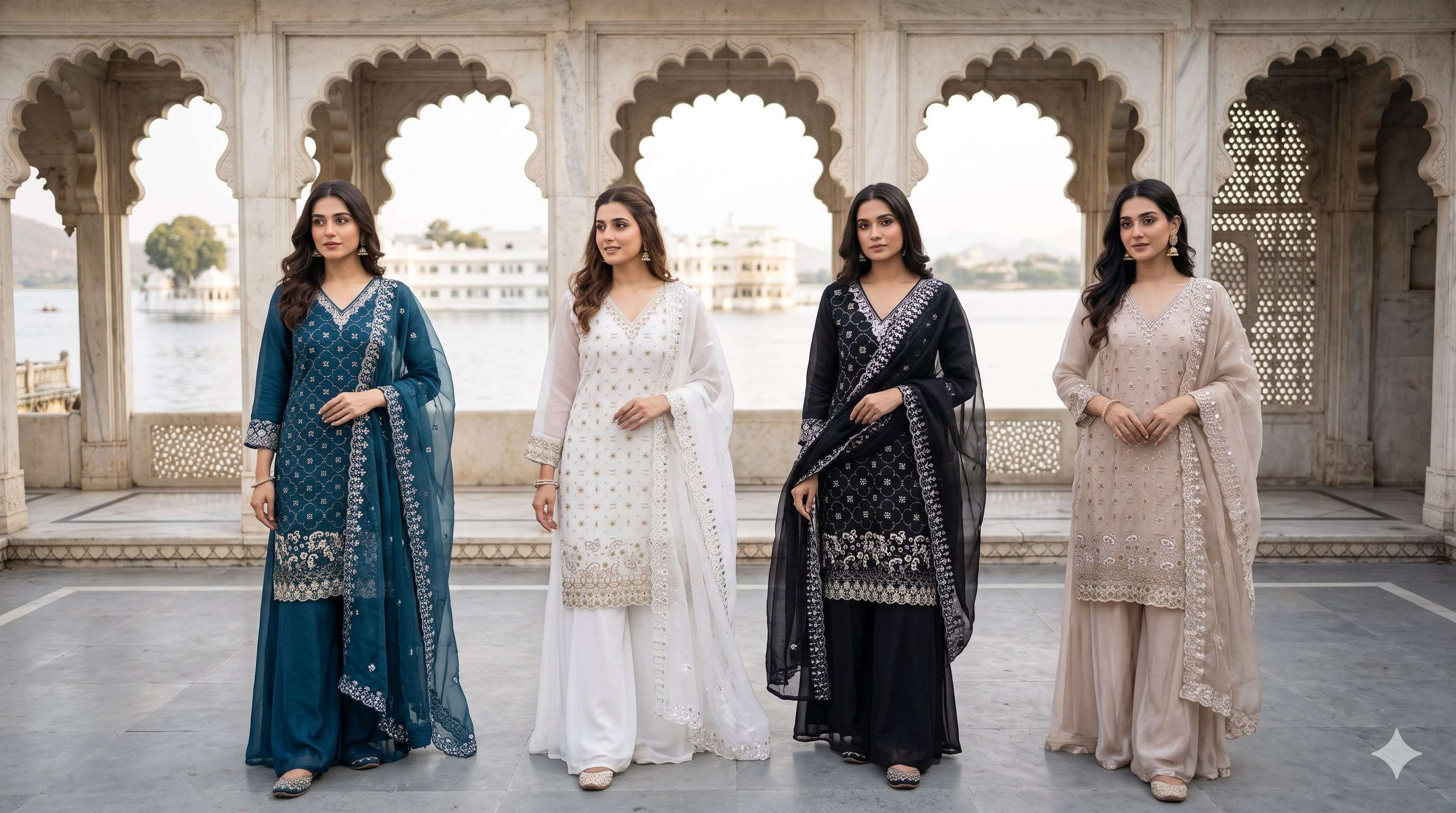 LG 23 SILK SEQUENCE EMBROIDERY DESIGNER WORK FESTIVE WEAR LADIES SUIT 