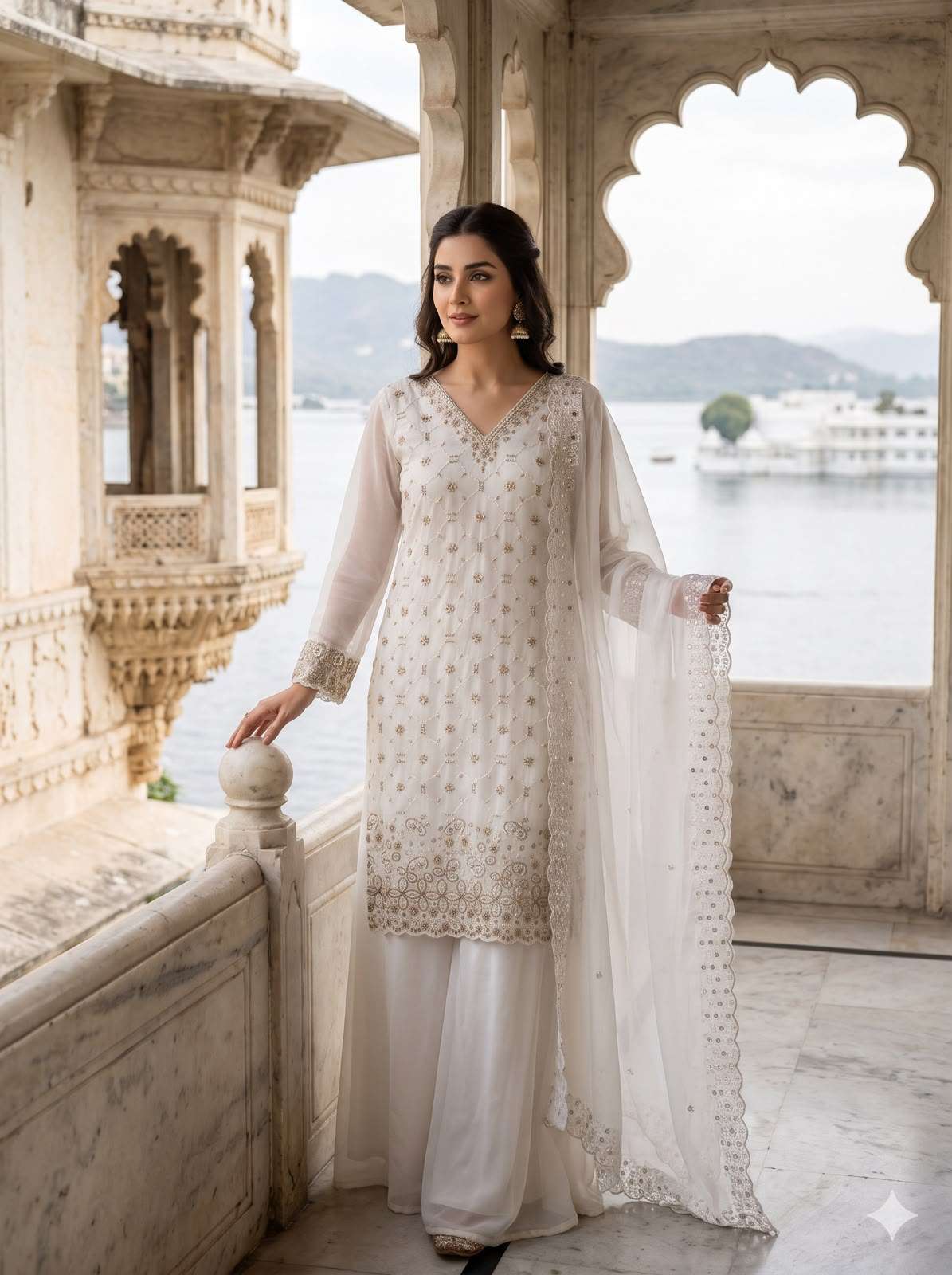 LG 23 SILK SEQUENCE EMBROIDERY DESIGNER WORK FESTIVE WEAR LADIES SUIT 