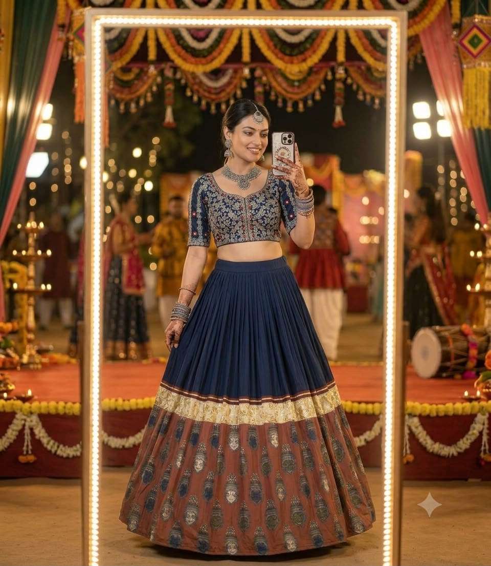 LG 662 RAYON REAL MIRROR WORK DESIGNER LAHENGA CHOLI WITH DUPATTA SET 