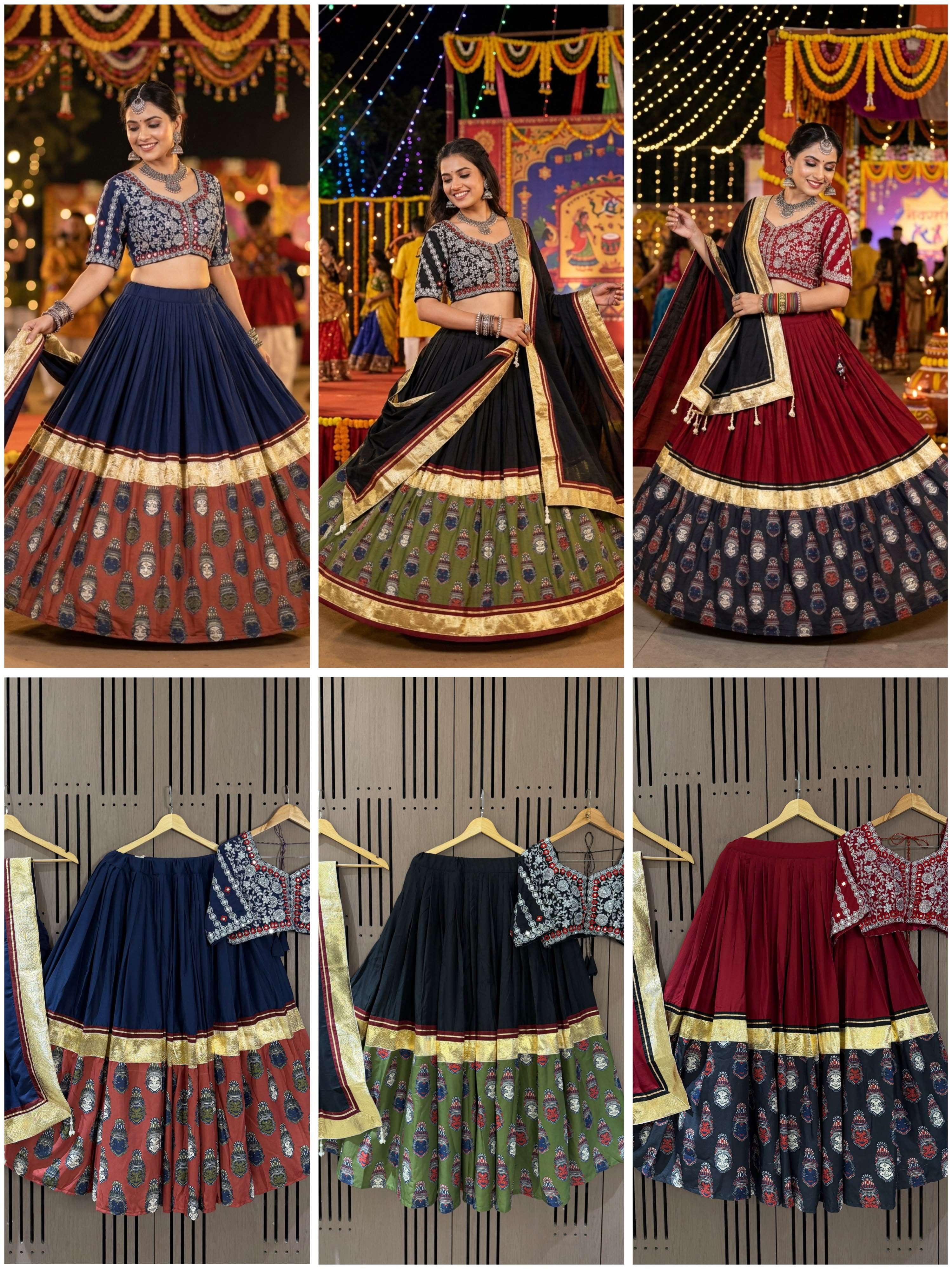 LG 662 RAYON REAL MIRROR WORK DESIGNER LAHENGA CHOLI WITH DUPATTA SET 