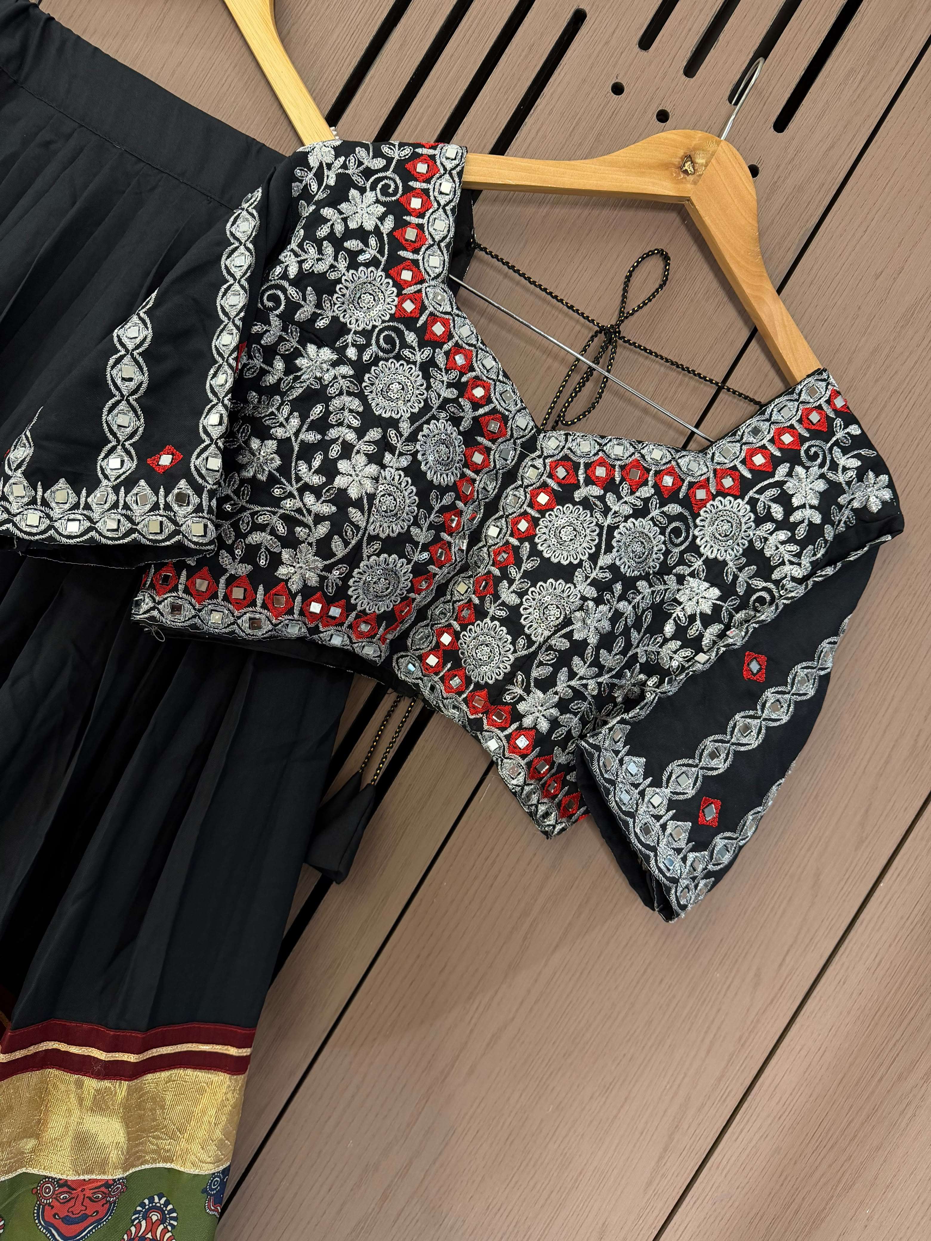 LG 662 RAYON REAL MIRROR WORK DESIGNER LAHENGA CHOLI WITH DUPATTA SET 