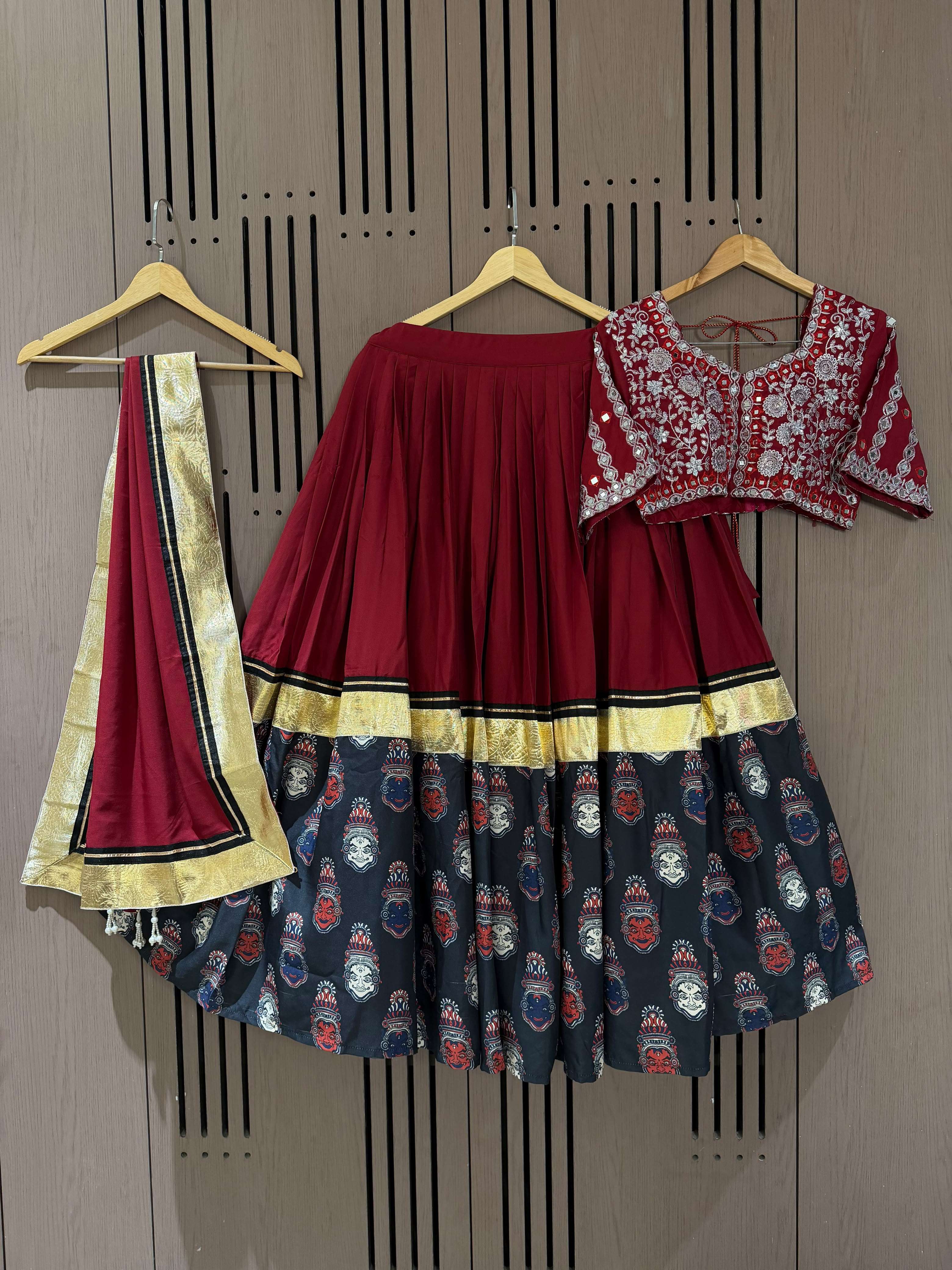 LG 662 RAYON REAL MIRROR WORK DESIGNER LAHENGA CHOLI WITH DUPATTA SET 