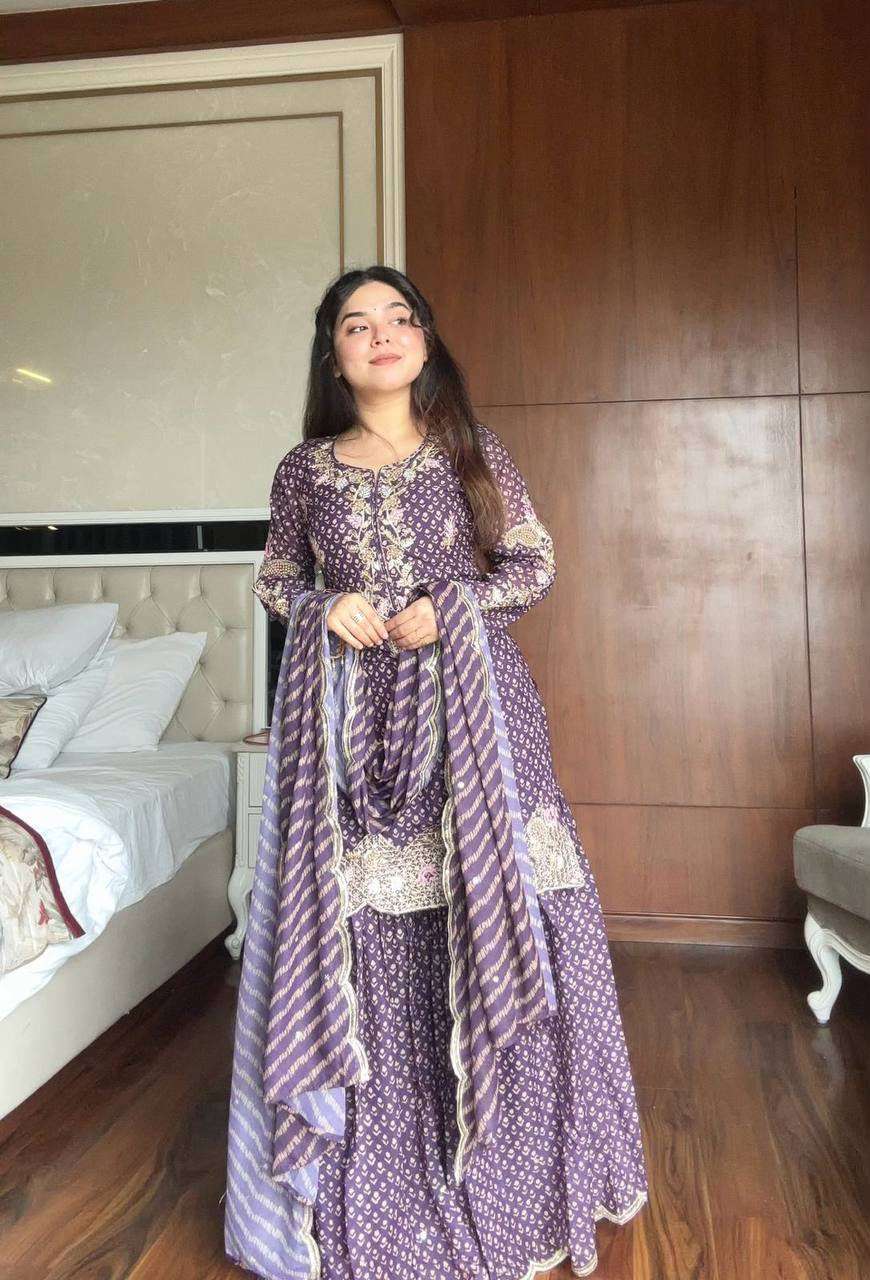 LM 07 BEAUTIFUL DESIGNER PARTY WEAR KURTI SHARARA AND DUPATTA SET 