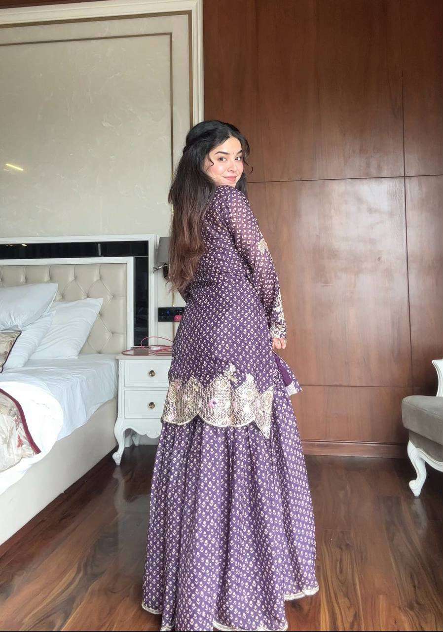 LM 07 BEAUTIFUL DESIGNER PARTY WEAR KURTI SHARARA AND DUPATTA SET 