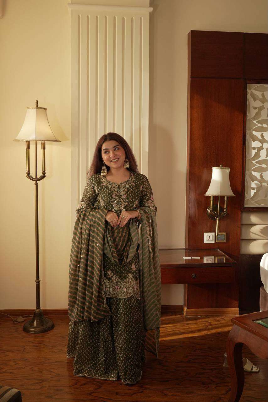 LM 07 BEAUTIFUL DESIGNER PARTY WEAR KURTI SHARARA AND DUPATTA SET 