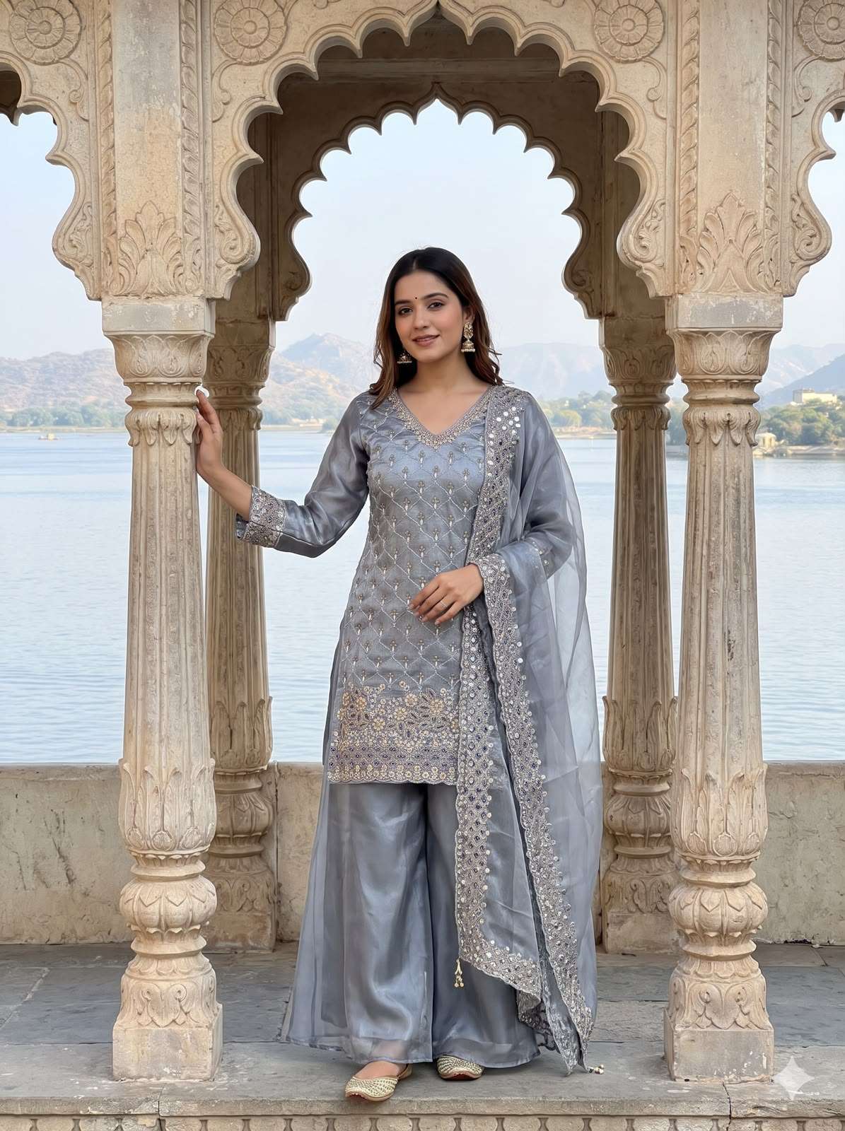 LM 17 SILK SEQUENCE EMBROIDERY DESIGNER WORK PARTY WEAR LADIES SUIT