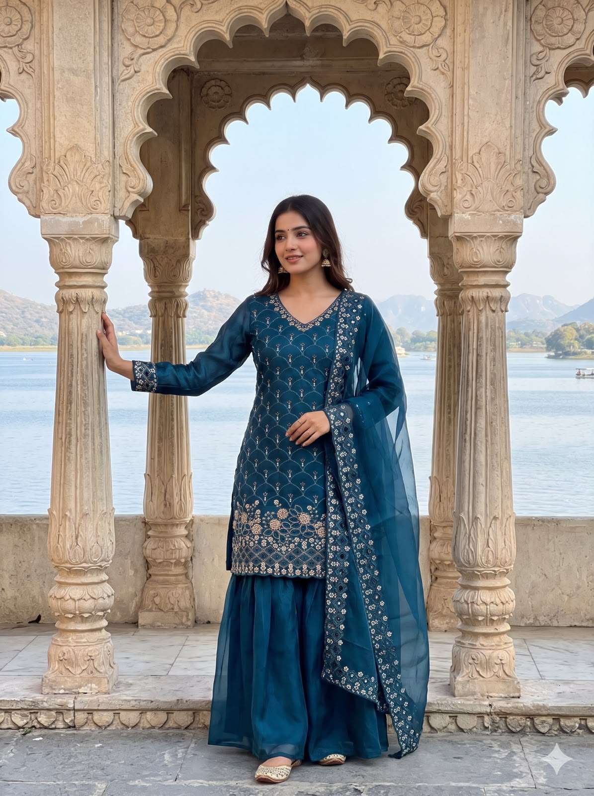 LM 17 SILK SEQUENCE EMBROIDERY DESIGNER WORK PARTY WEAR LADIES SUIT
