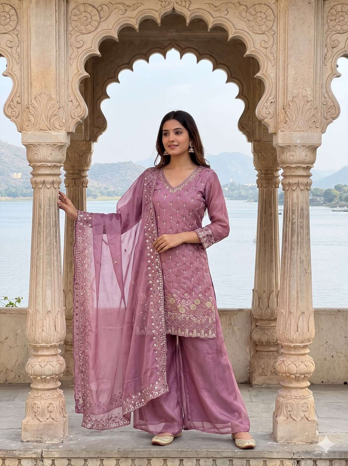 LM 17 SILK SEQUENCE EMBROIDERY DESIGNER WORK PARTY WEAR LADIES SUIT