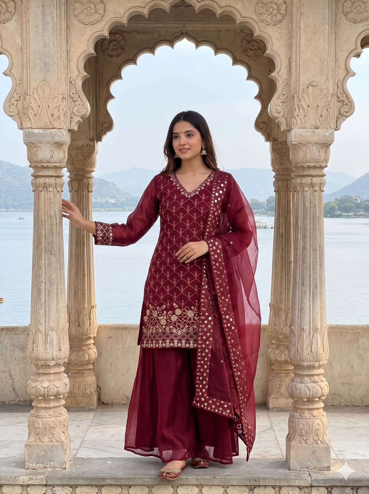 LM 17 SILK SEQUENCE EMBROIDERY DESIGNER WORK PARTY WEAR LADIES SUIT