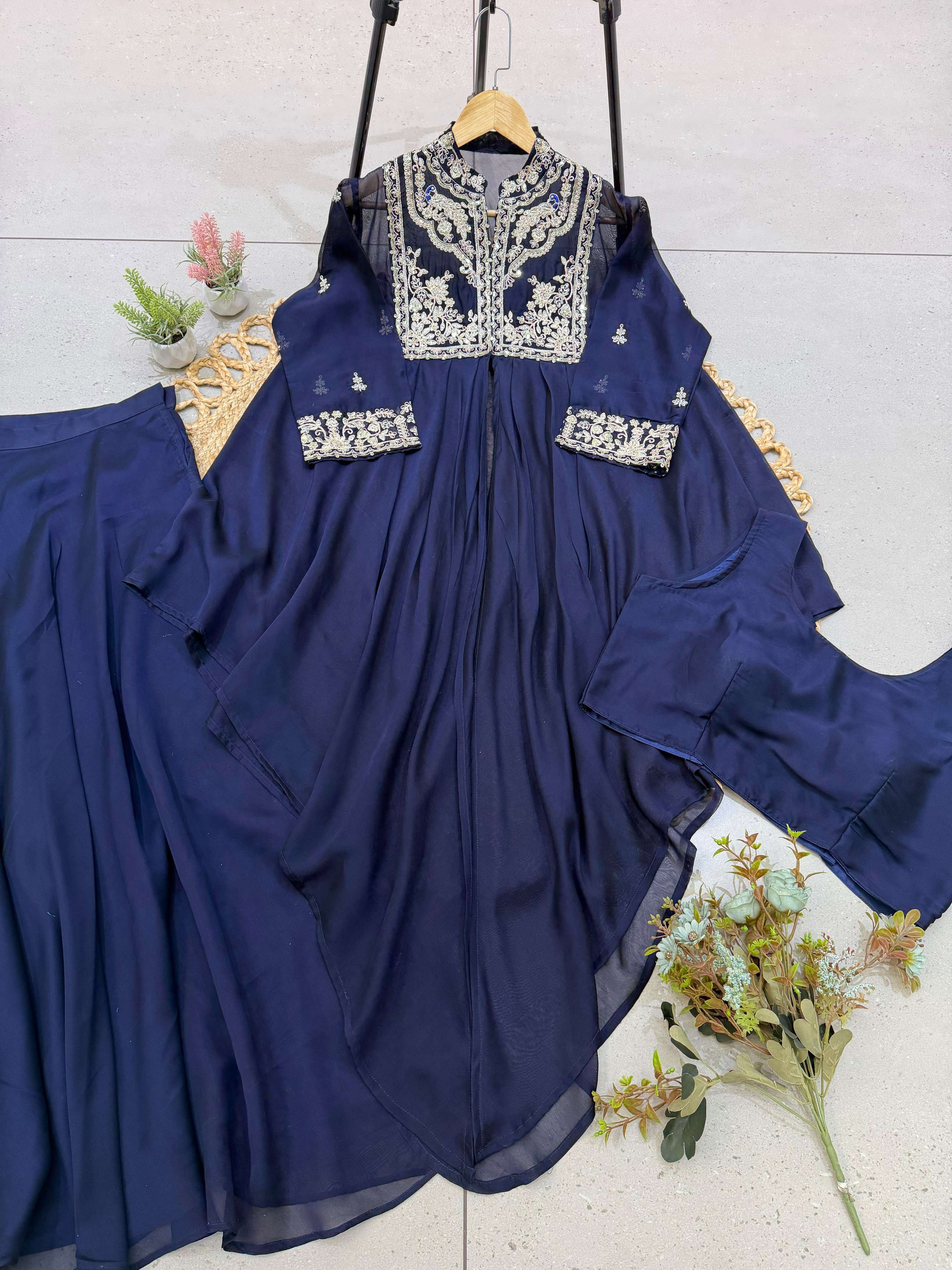 LM 35 SILK DESIGNER THREE PIECE INDO WESTERN STYLE DRESS