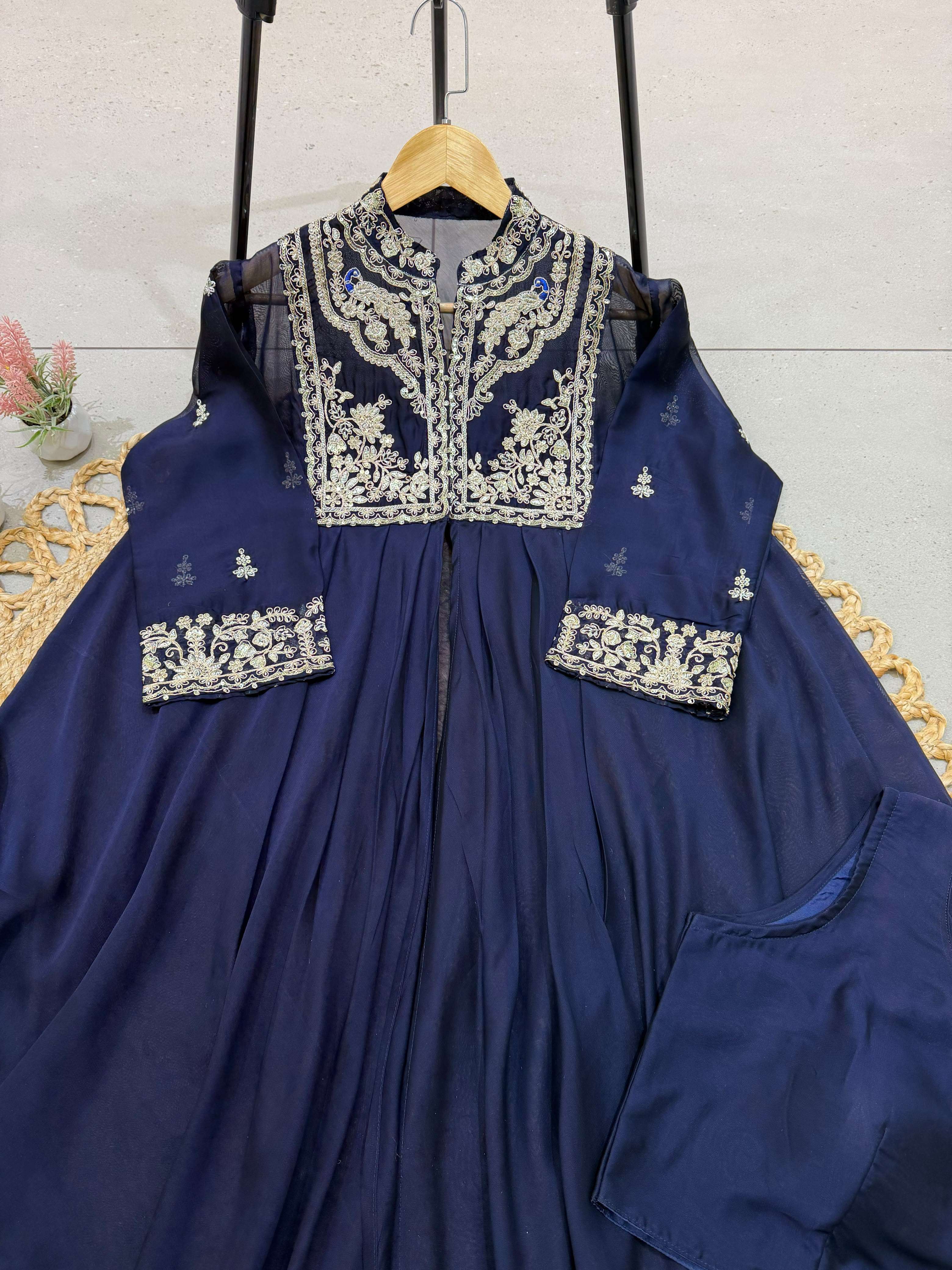 LM 35 SILK DESIGNER THREE PIECE INDO WESTERN STYLE DRESS