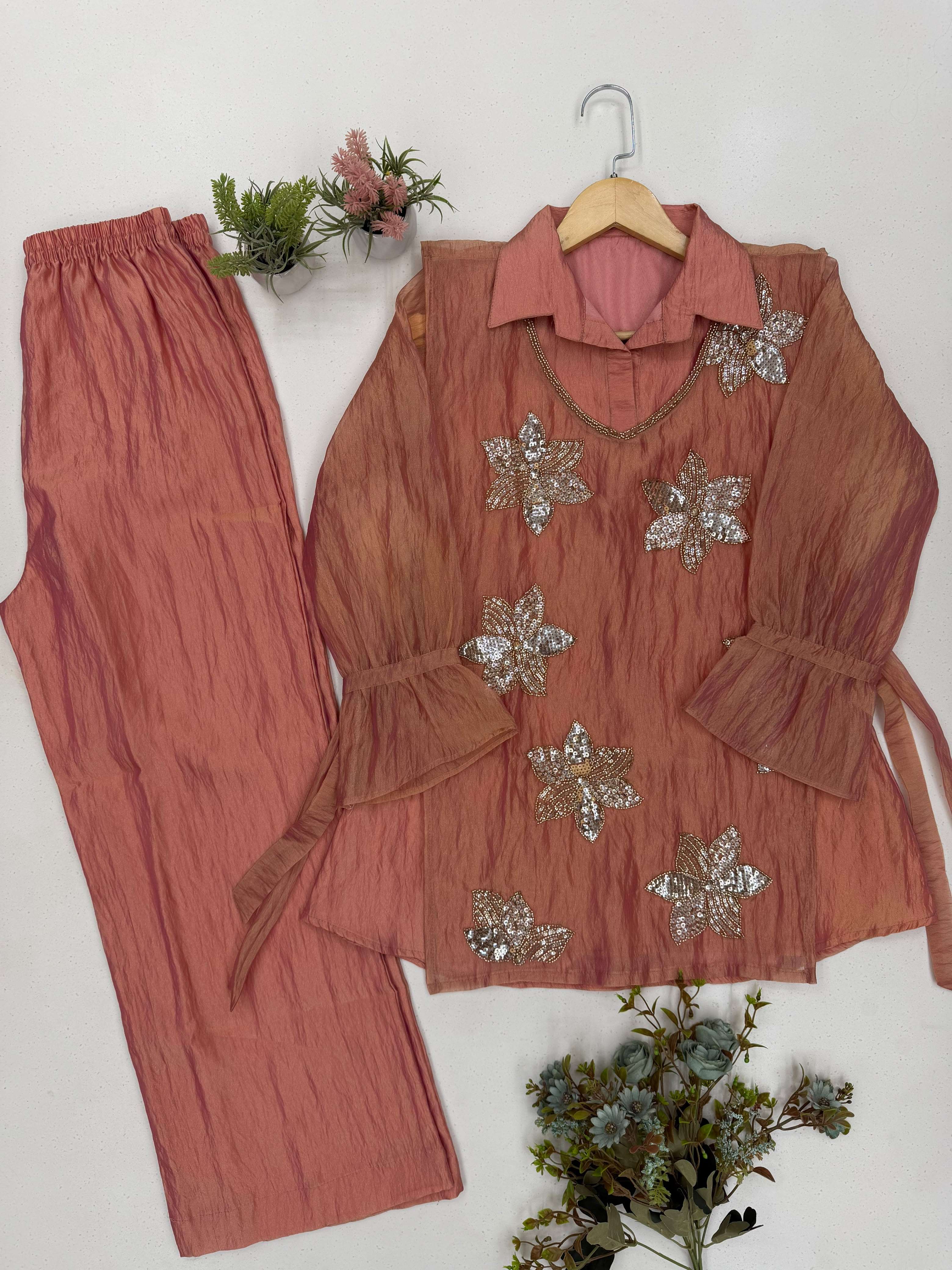 LM 36 SILK DESIGNER FUNCION THREE PIECE CO-ORD SET COLLECTION 