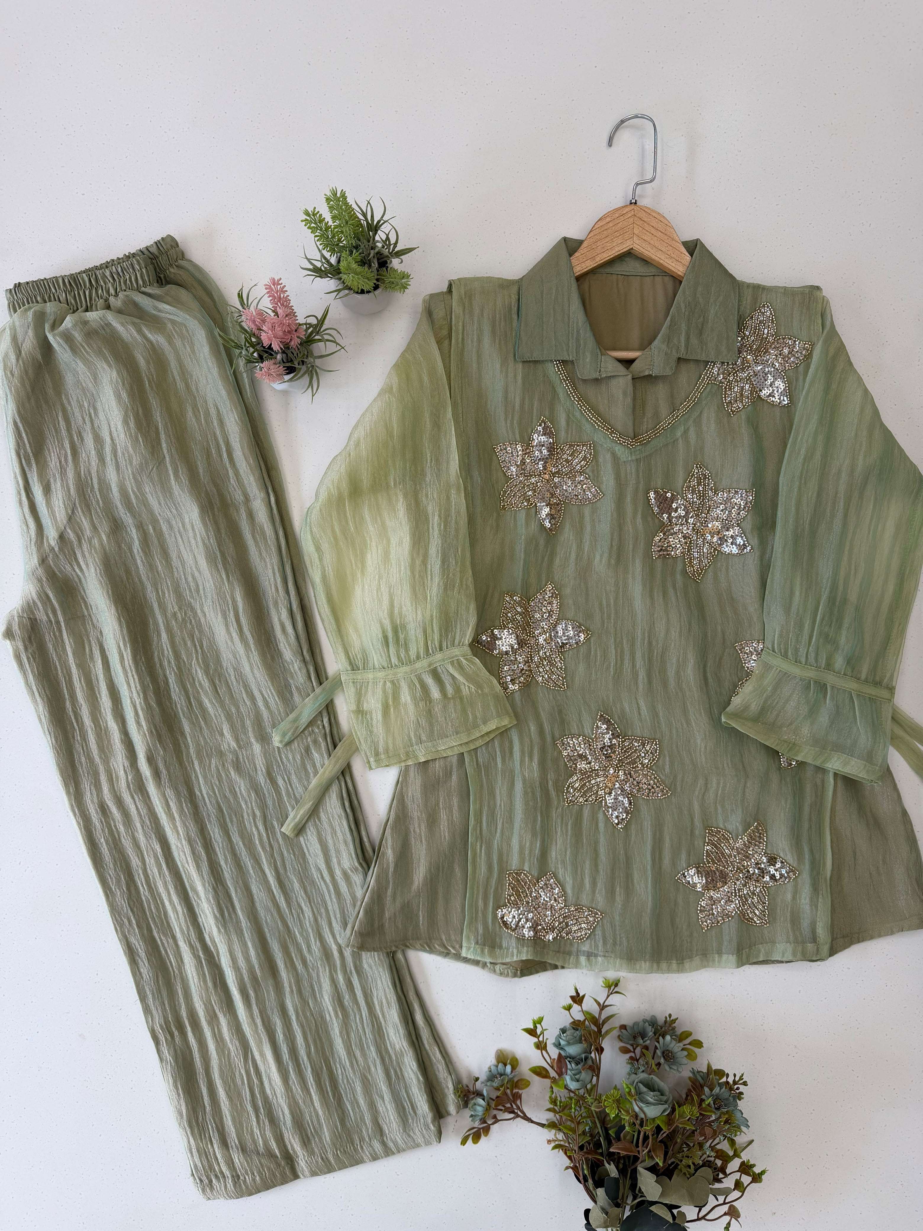 LM 36 SILK DESIGNER FUNCION THREE PIECE CO-ORD SET COLLECTION 