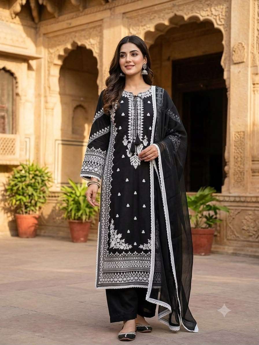 LM 37 SATIN BEAUTIFUL DESIGNER LOOK PAKISTANI STYLE LADIES SUIT