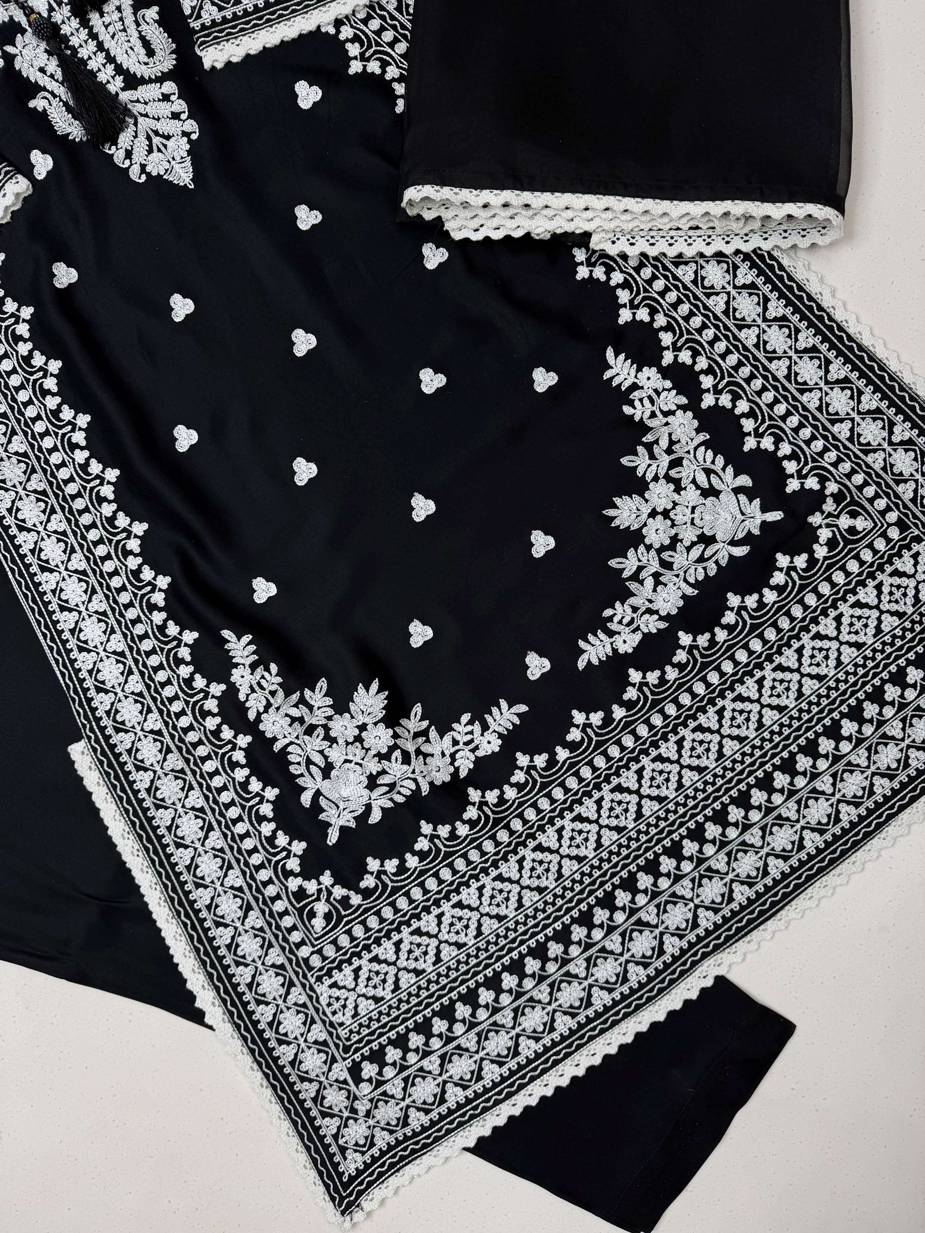 LM 37 SATIN BEAUTIFUL DESIGNER LOOK PAKISTANI STYLE LADIES SUIT