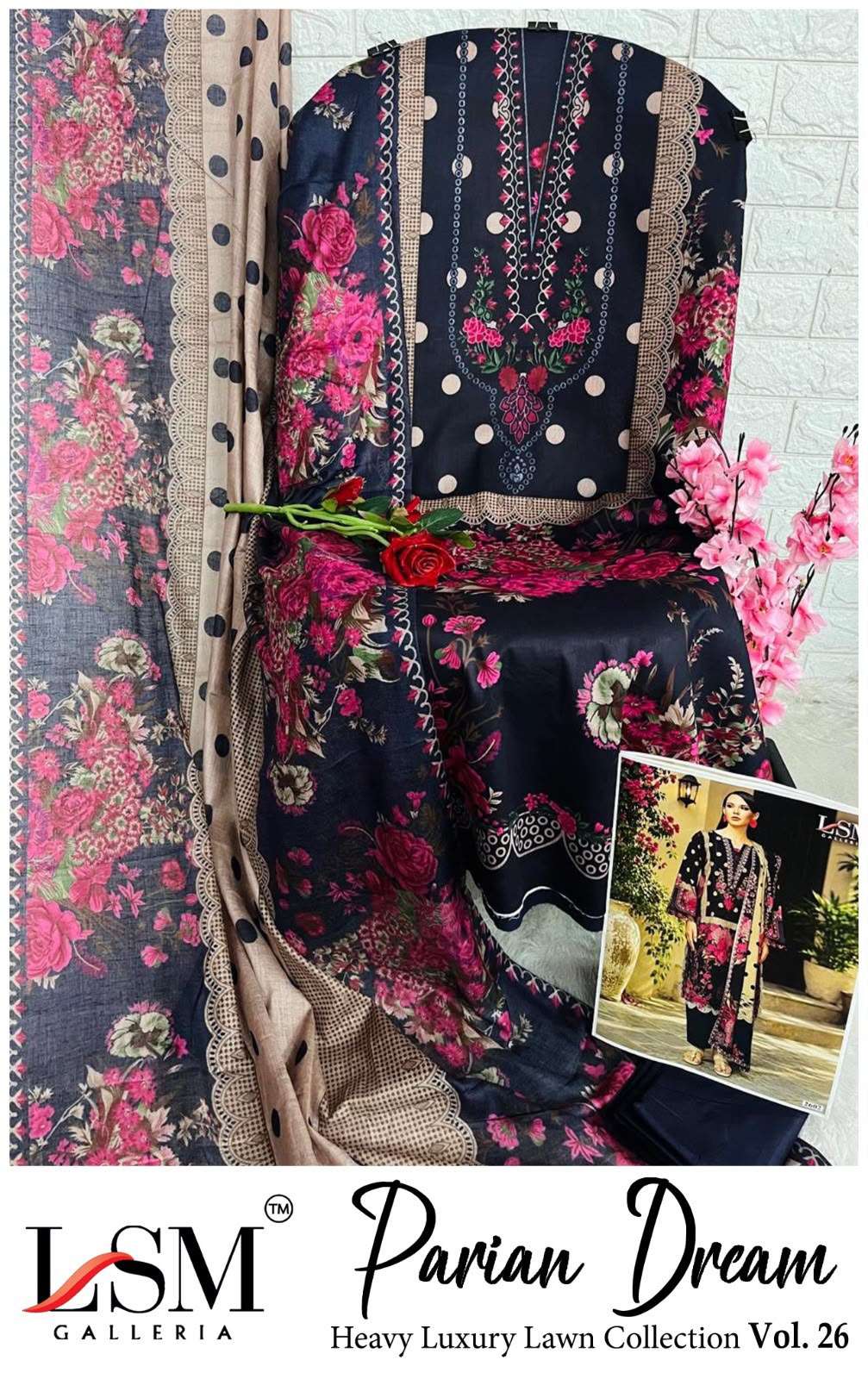 LSM GALLERIA PARIAN DREAM HEAVY LUXURY LAWN COLLECTION VOL 26