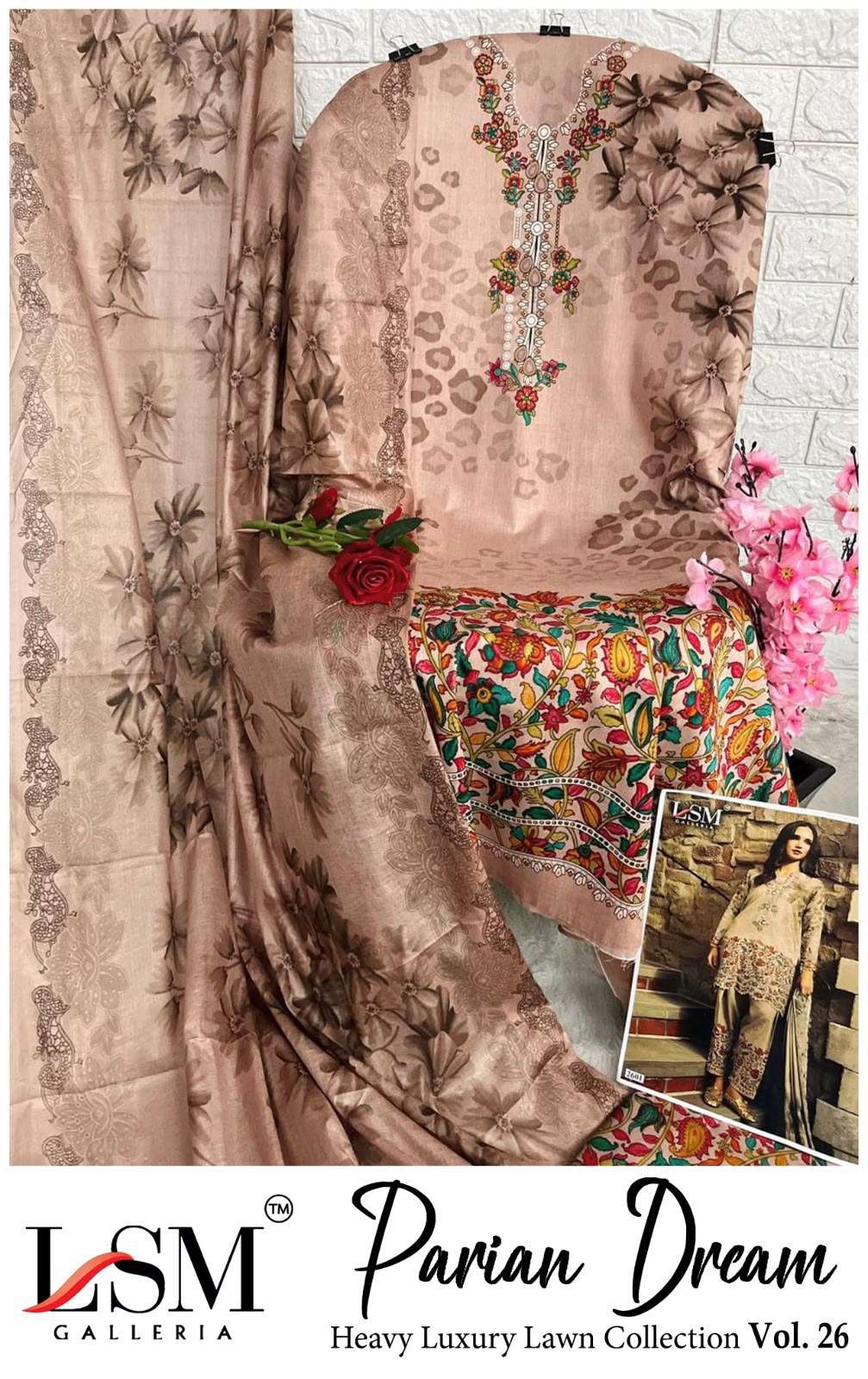 LSM GALLERIA PARIAN DREAM HEAVY LUXURY LAWN COLLECTION VOL 26