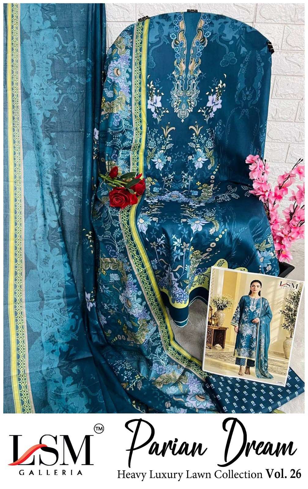 LSM GALLERIA PARIAN DREAM HEAVY LUXURY LAWN COLLECTION VOL 26