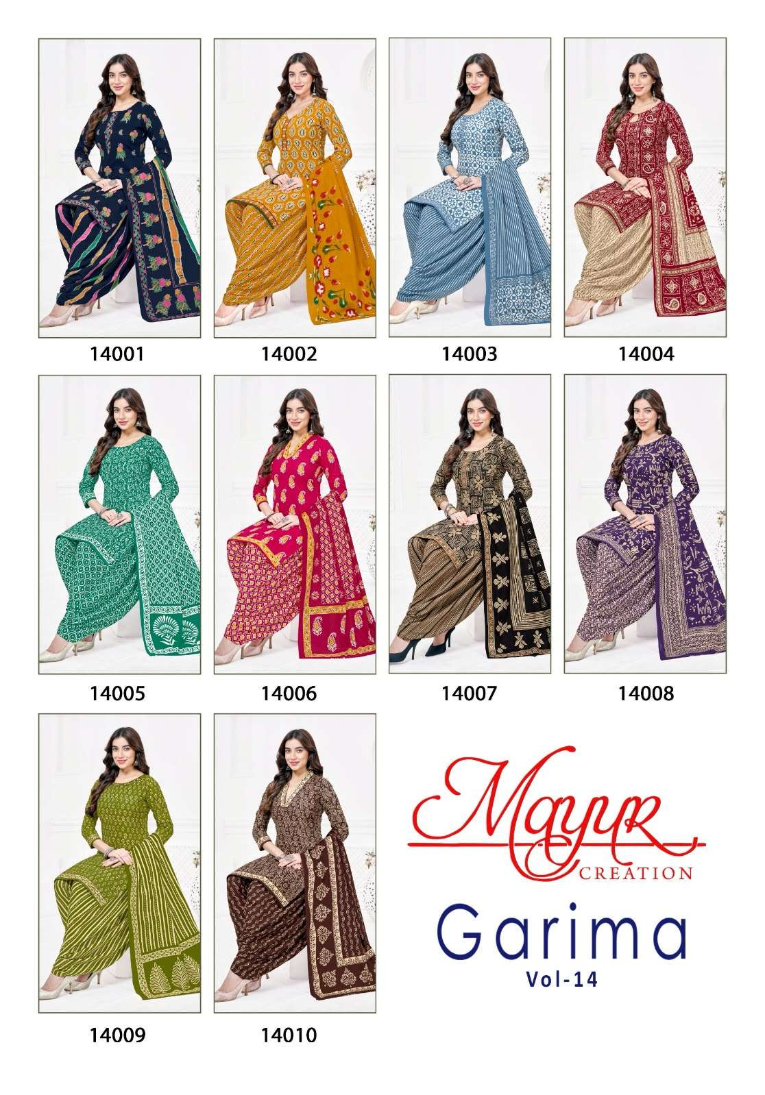 MAYUR CREATION GARIMA VOL 14 COTTON PRINTED READY MADE PATIYALA SUIT