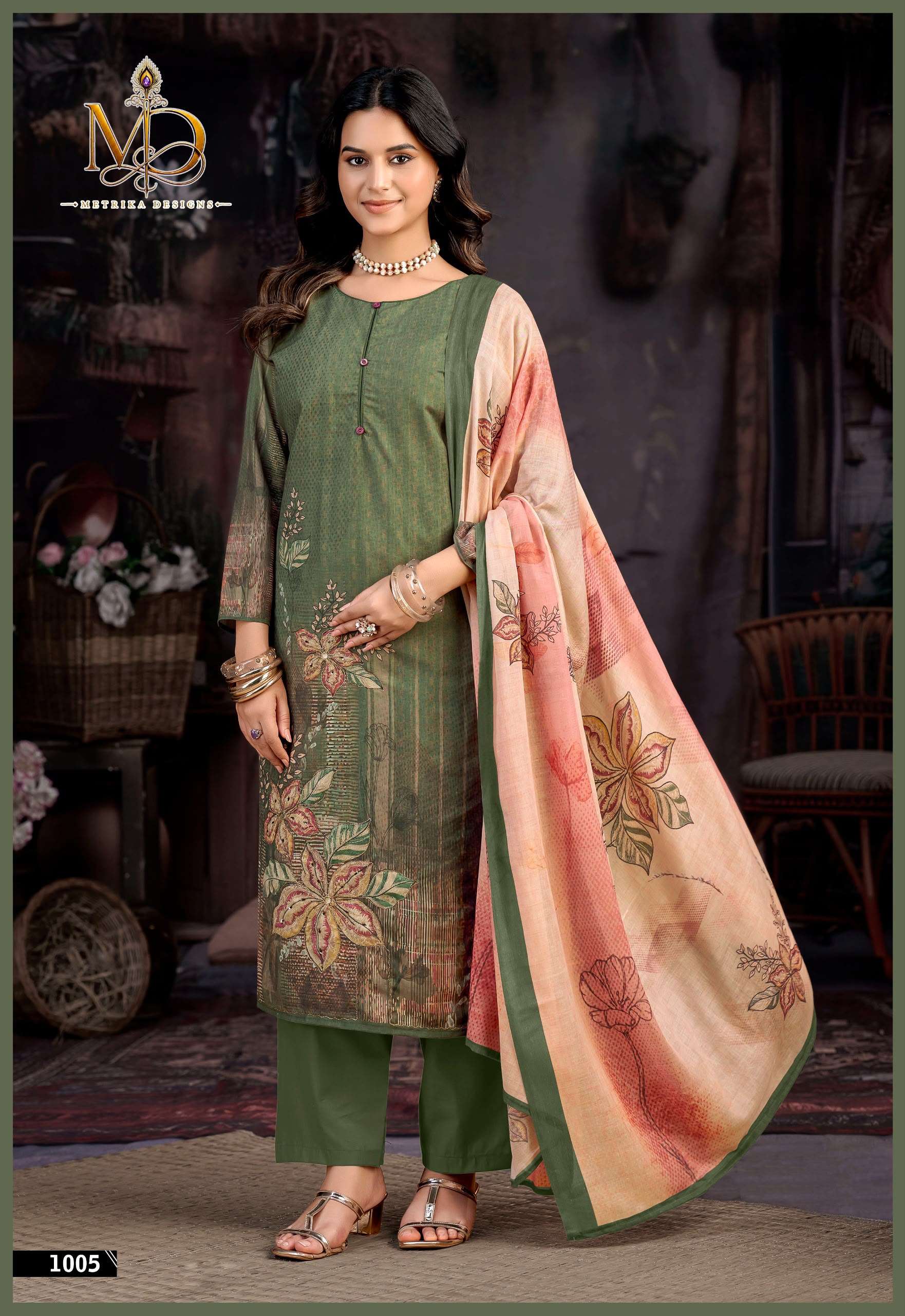 METRIKA DESIGNS REEHANA VOL 1 COTTON DIGITAL PRINT WITH FANCY WORK SUIT
