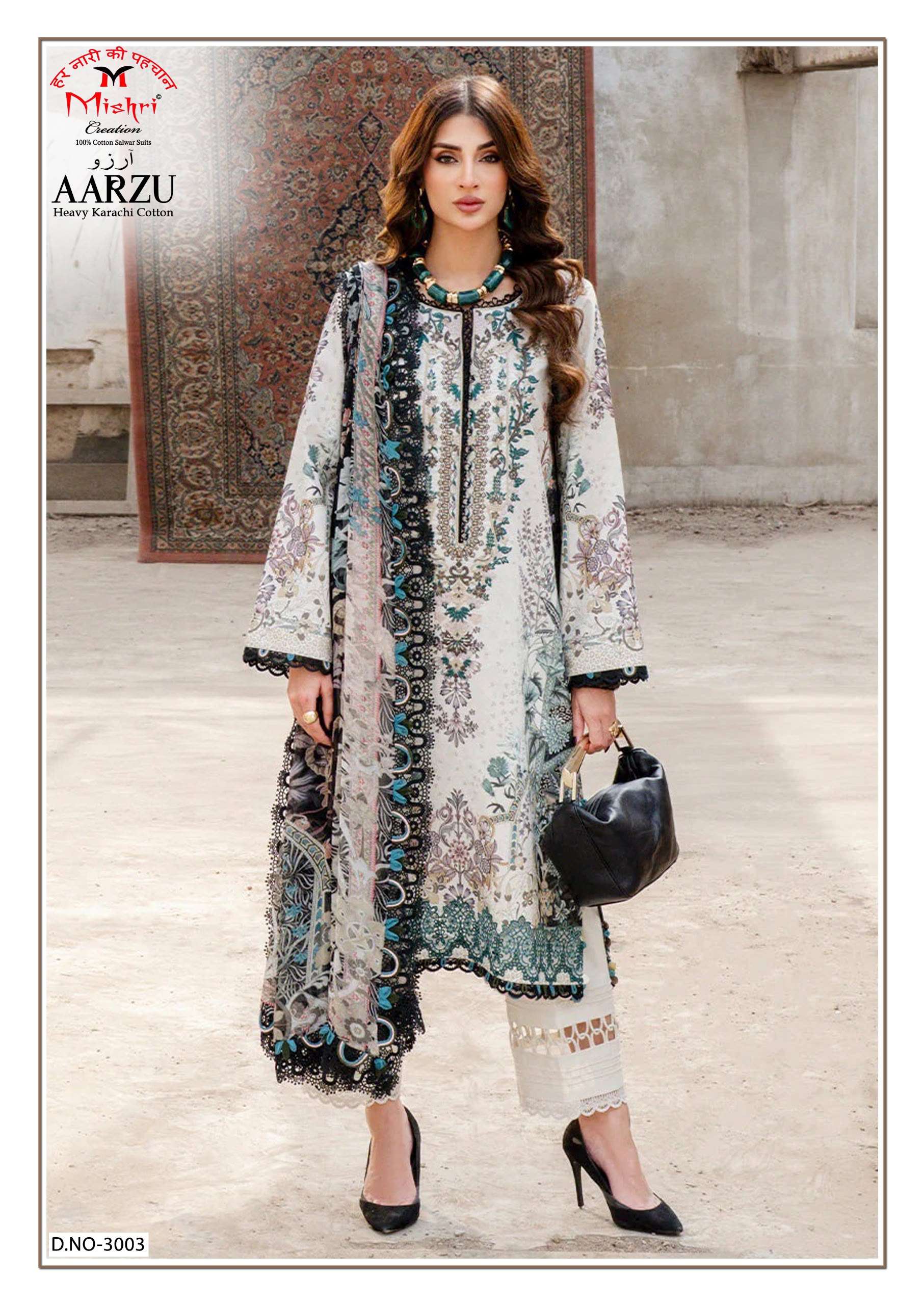 MISHRI CREATION AARZU VOL 3 COTTON DIGITAL KARACHI PRINT SALWAR SUITS 