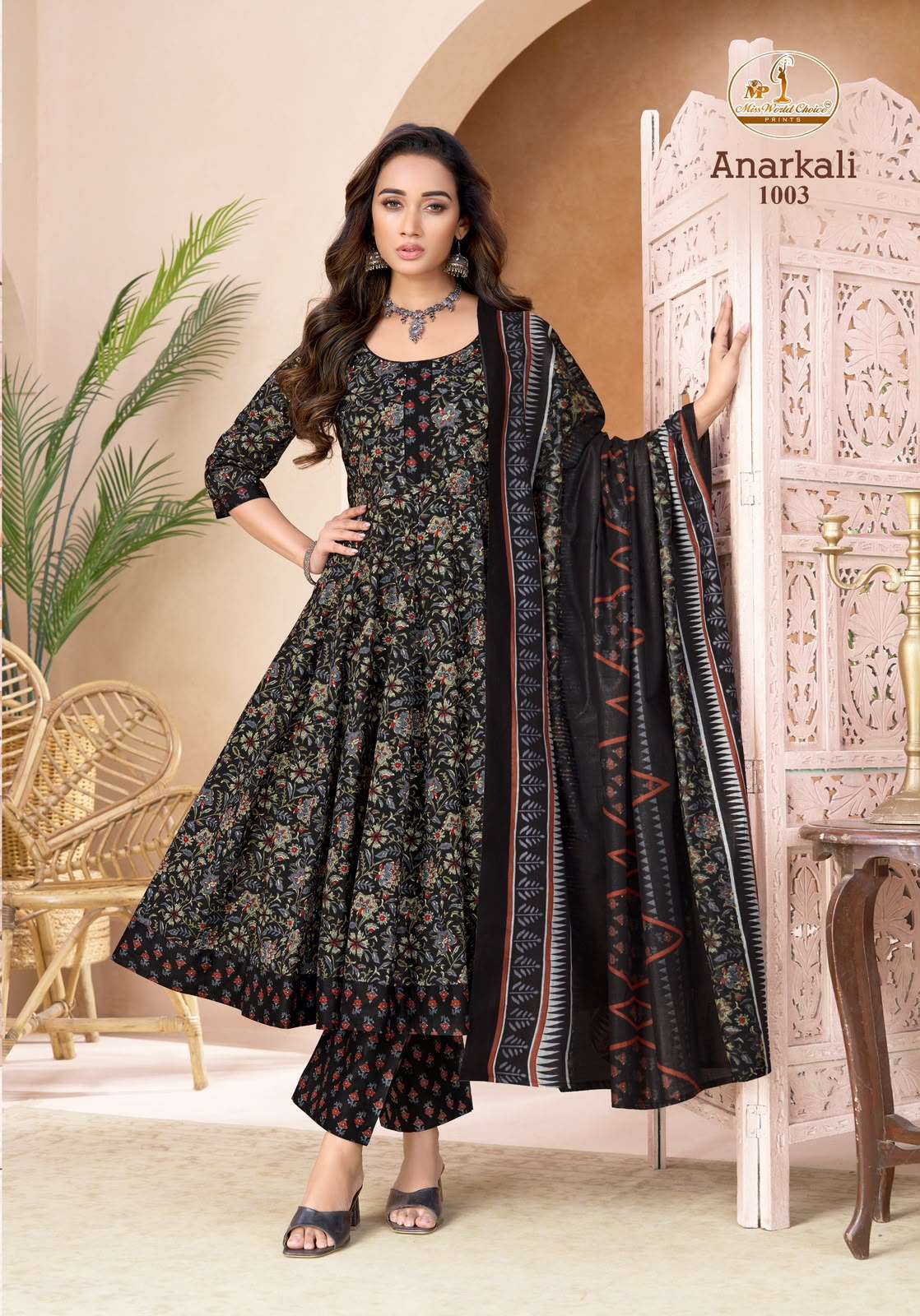 MISS WORLD CHOICE ANARKAL VOL 1 COTTON PRINTED LADIES KURTI BOTTOM AND DUPATTA SET 