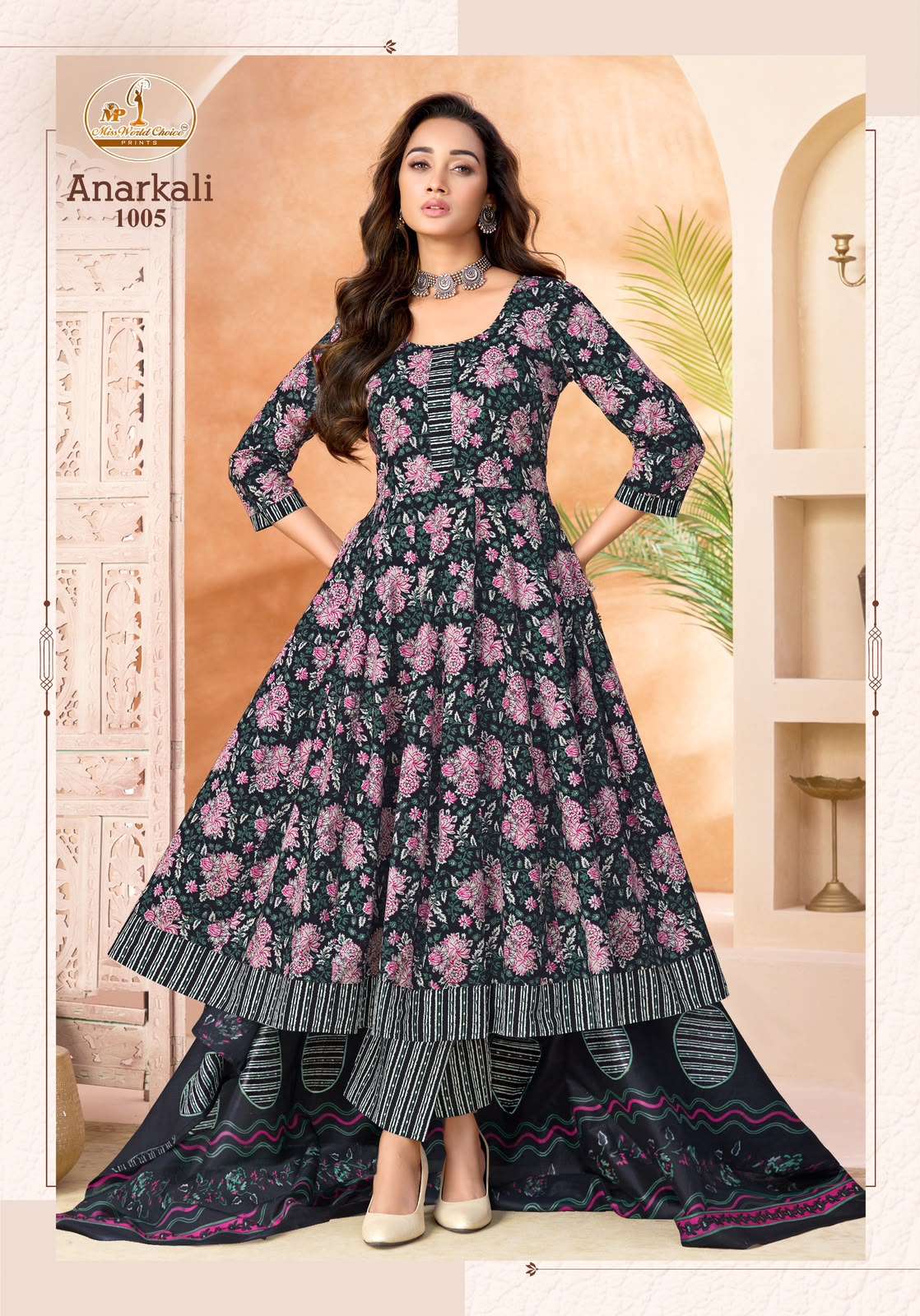 MISS WORLD CHOICE ANARKAL VOL 1 COTTON PRINTED LADIES KURTI BOTTOM AND DUPATTA SET 