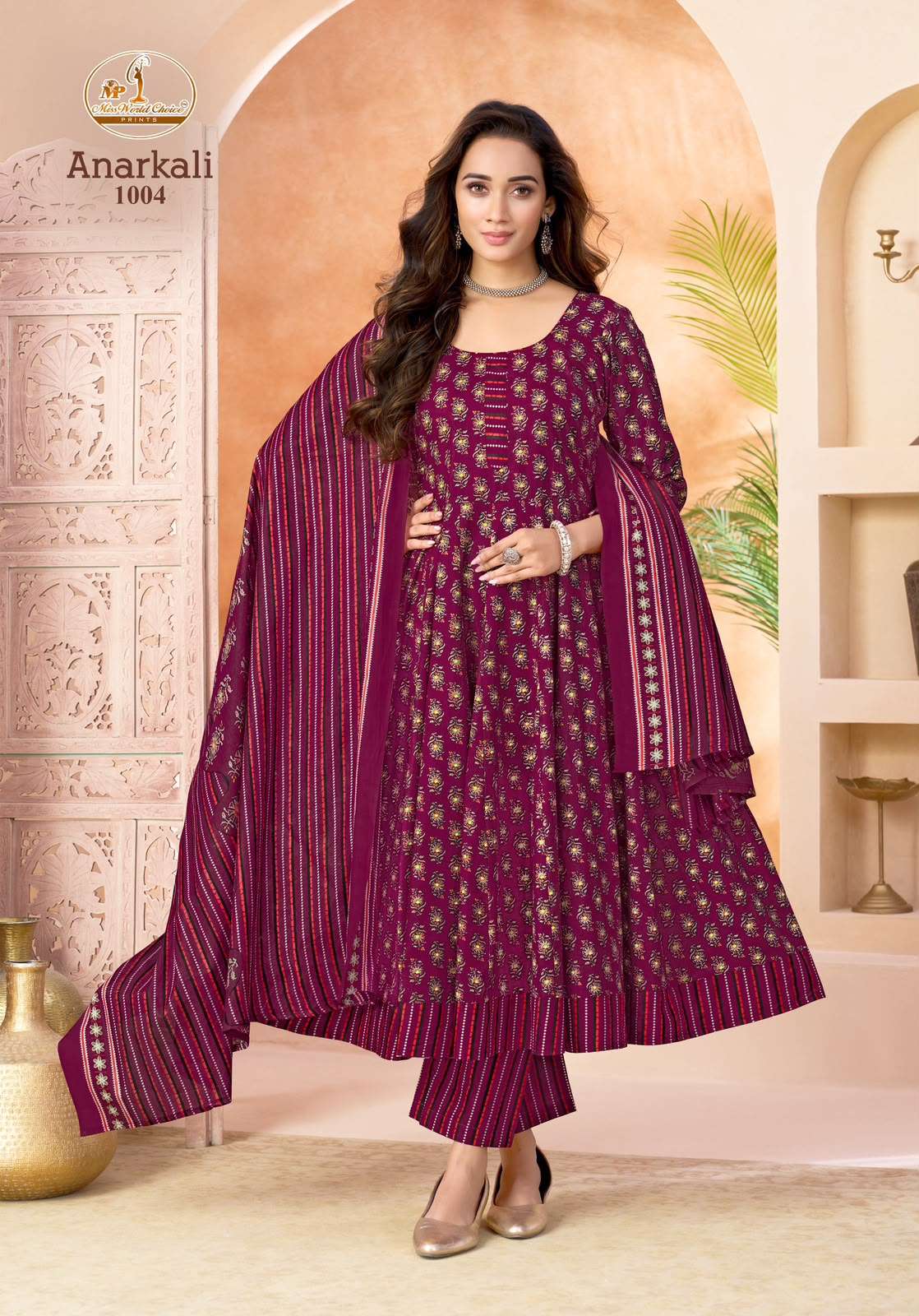 MISS WORLD CHOICE ANARKAL VOL 1 COTTON PRINTED LADIES KURTI BOTTOM AND DUPATTA SET 