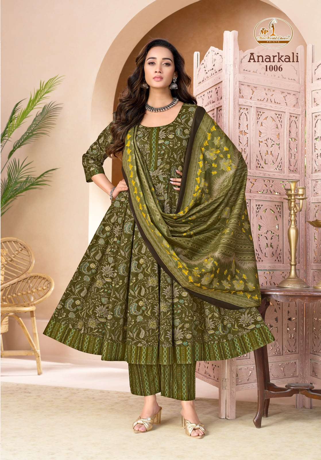 MISS WORLD CHOICE ANARKAL VOL 1 COTTON PRINTED LADIES KURTI BOTTOM AND DUPATTA SET 