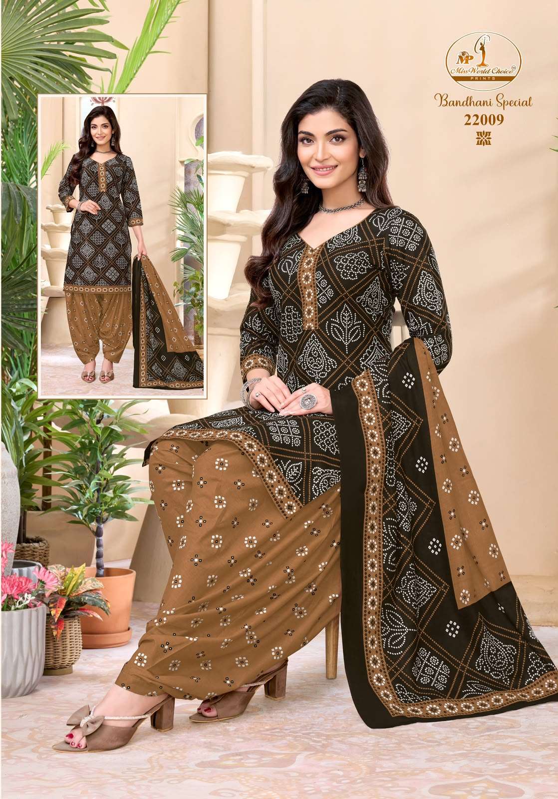 MISS WORLD CHOICE BANDHANI SPECIAL VOL 22 COTTON PRINTED PATIYALA DRESS 
