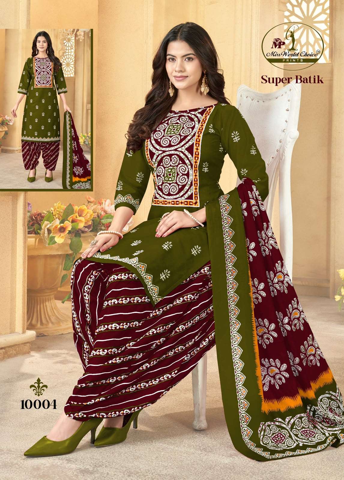 MISS WORLD CHOICE SUPER BATIK VOL 10 COTTON PRINTED PATIYALA DRESS 