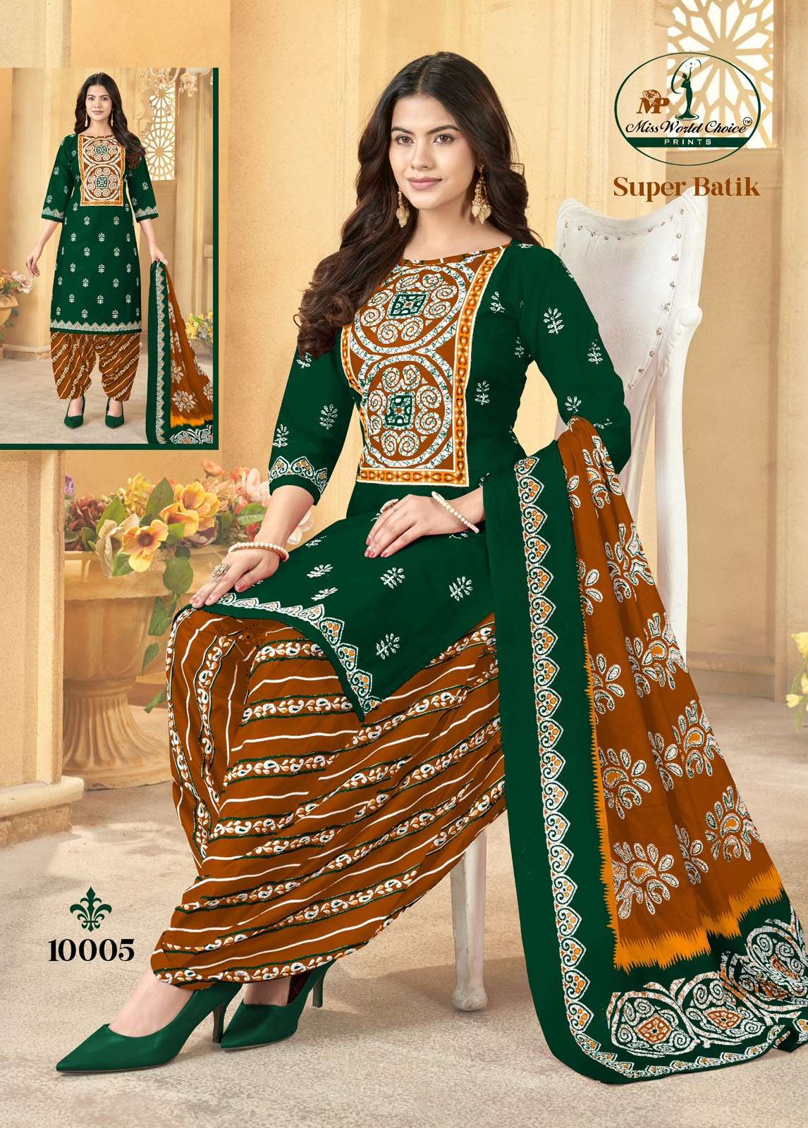 MISS WORLD CHOICE SUPER BATIK VOL 10 COTTON PRINTED PATIYALA DRESS 