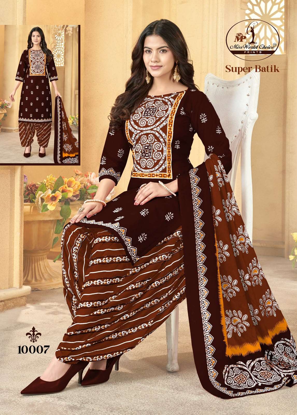 MISS WORLD CHOICE SUPER BATIK VOL 10 COTTON PRINTED PATIYALA DRESS 
