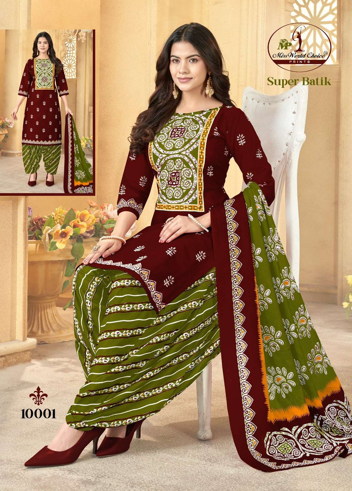 MISS WORLD CHOICE SUPER BATIK VOL 10 COTTON PRINTED PATIYALA DRESS 