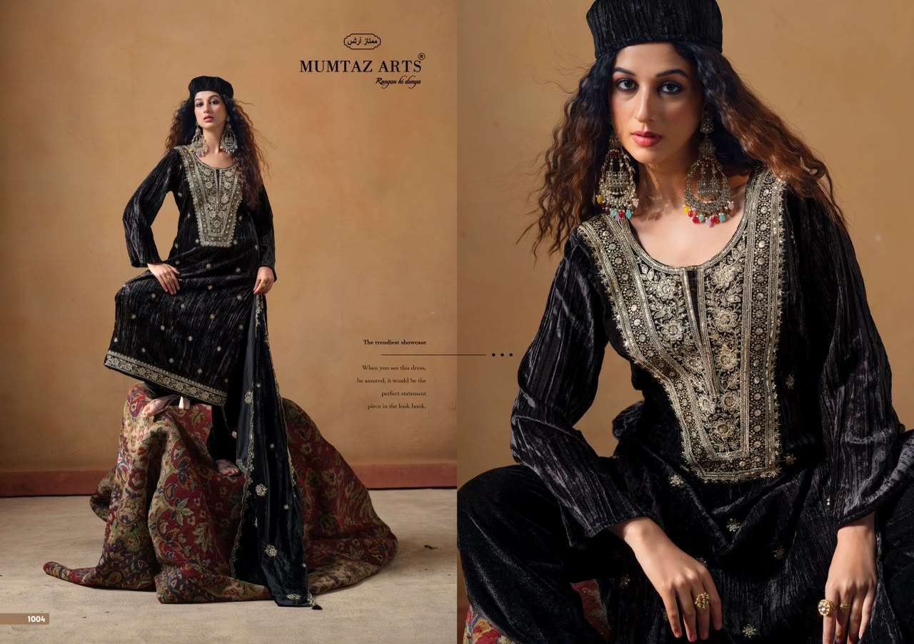 MUMTAZ ARTS MAHARANI VELVET EMBROIDERY HEAVY DESIGNER WORKED SUIT