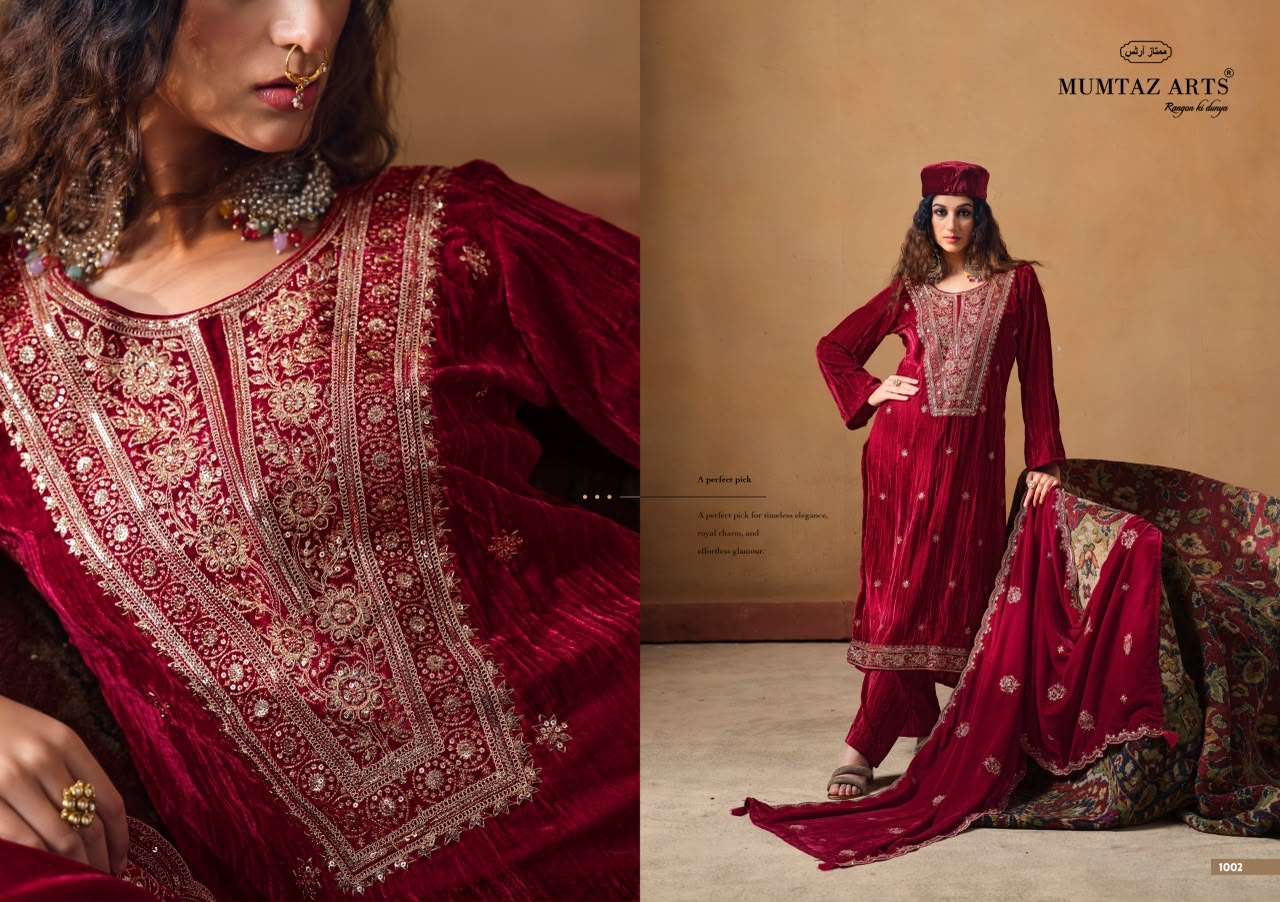 MUMTAZ ARTS MAHARANI VELVET EMBROIDERY HEAVY DESIGNER WORKED SUIT