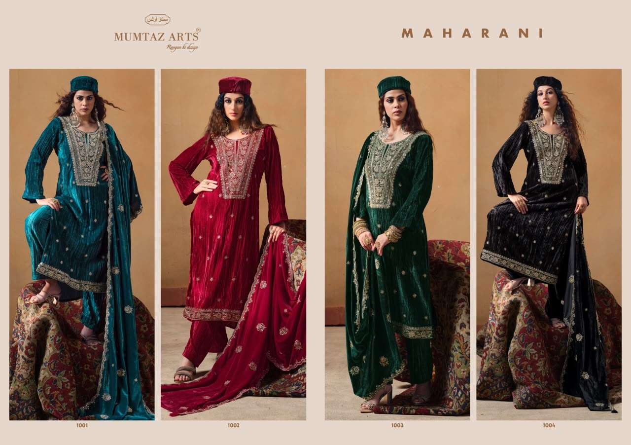 MUMTAZ ARTS MAHARANI VELVET EMBROIDERY HEAVY DESIGNER WORKED SUIT