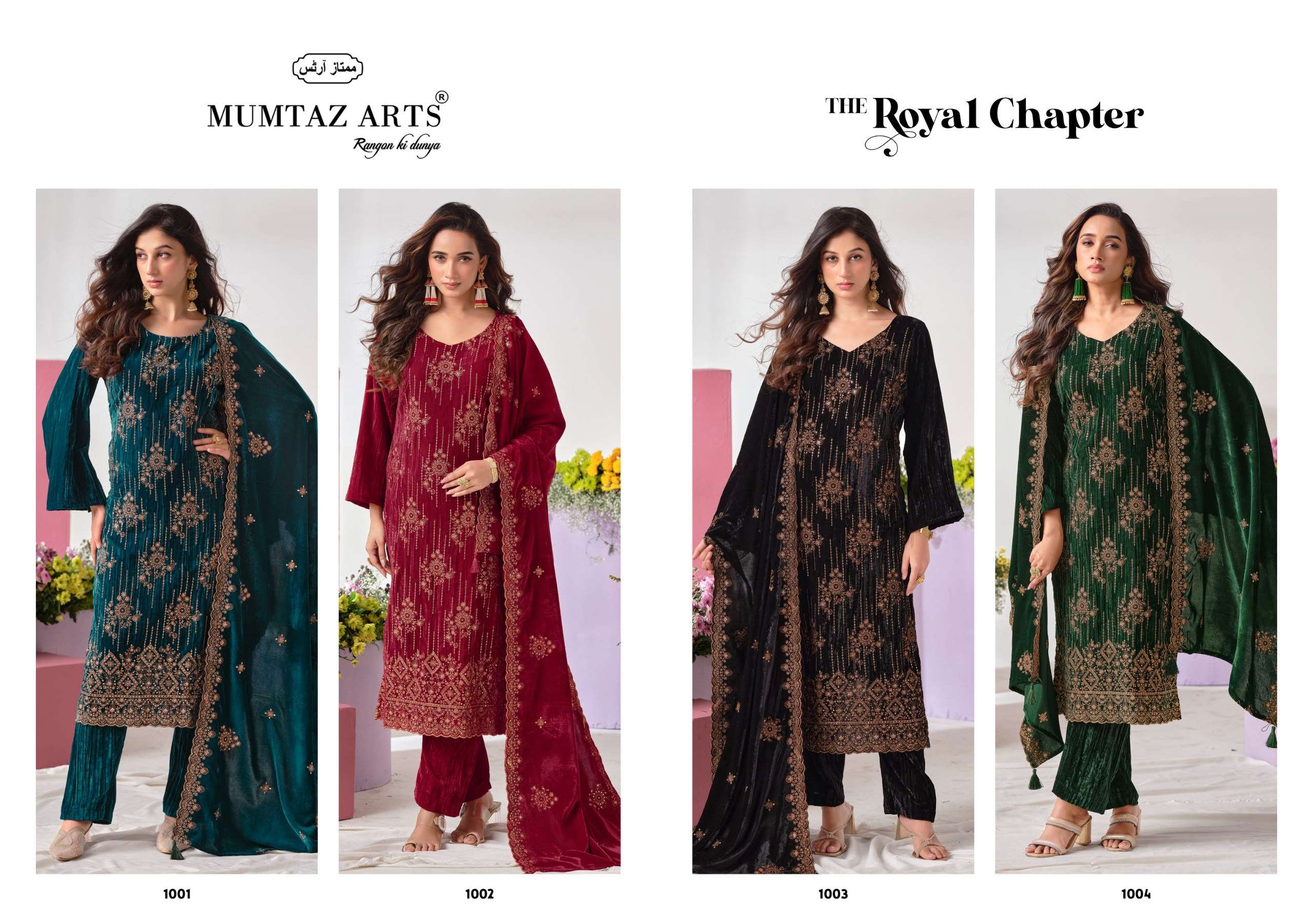 MUMTAZ ARTS ROYAL CHAPTER VELVET HEAVY EMBROIDERED DESIGNER WORKED SUIT