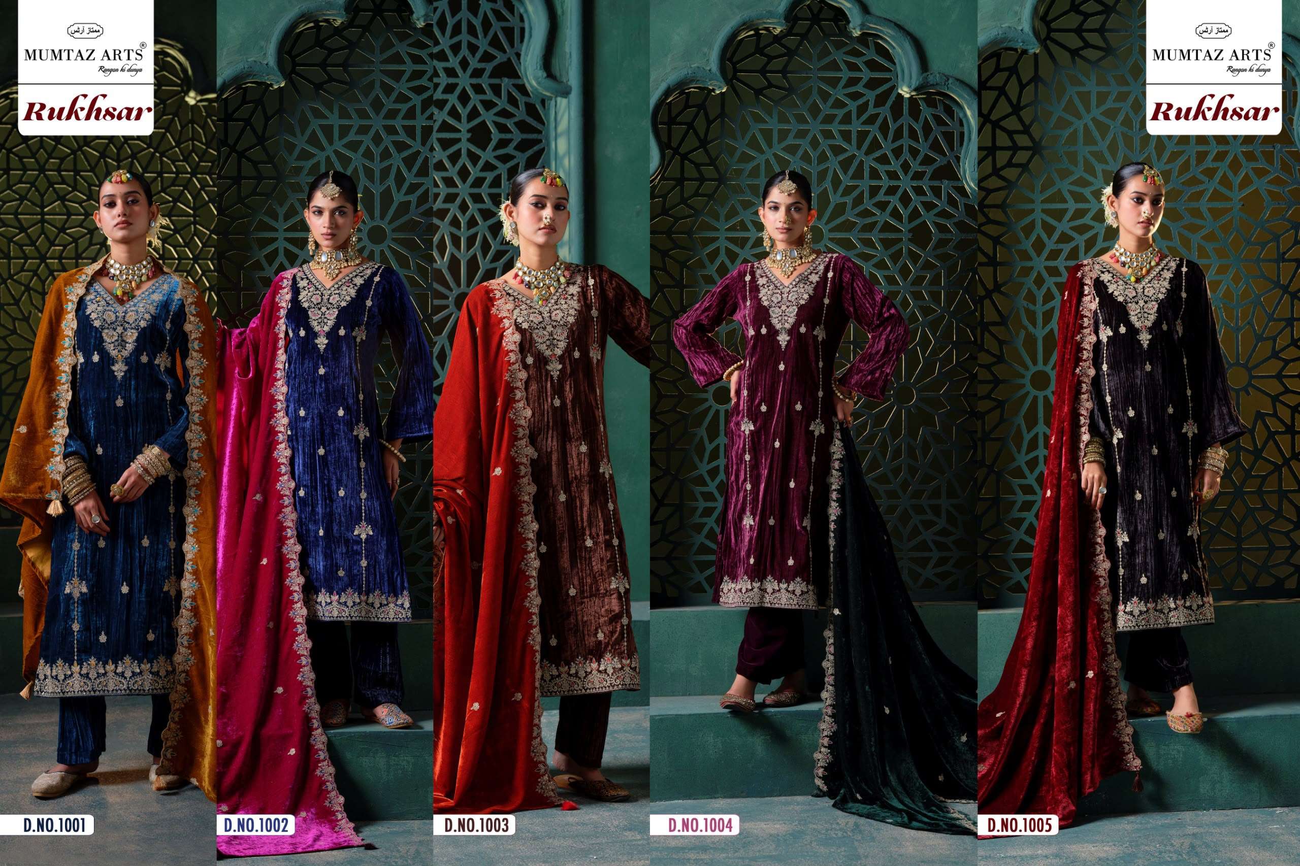 MUMTAZ ARTS RUKHSAR VELVET HEAVY EMBROIDEREY DESIGNER SUIT