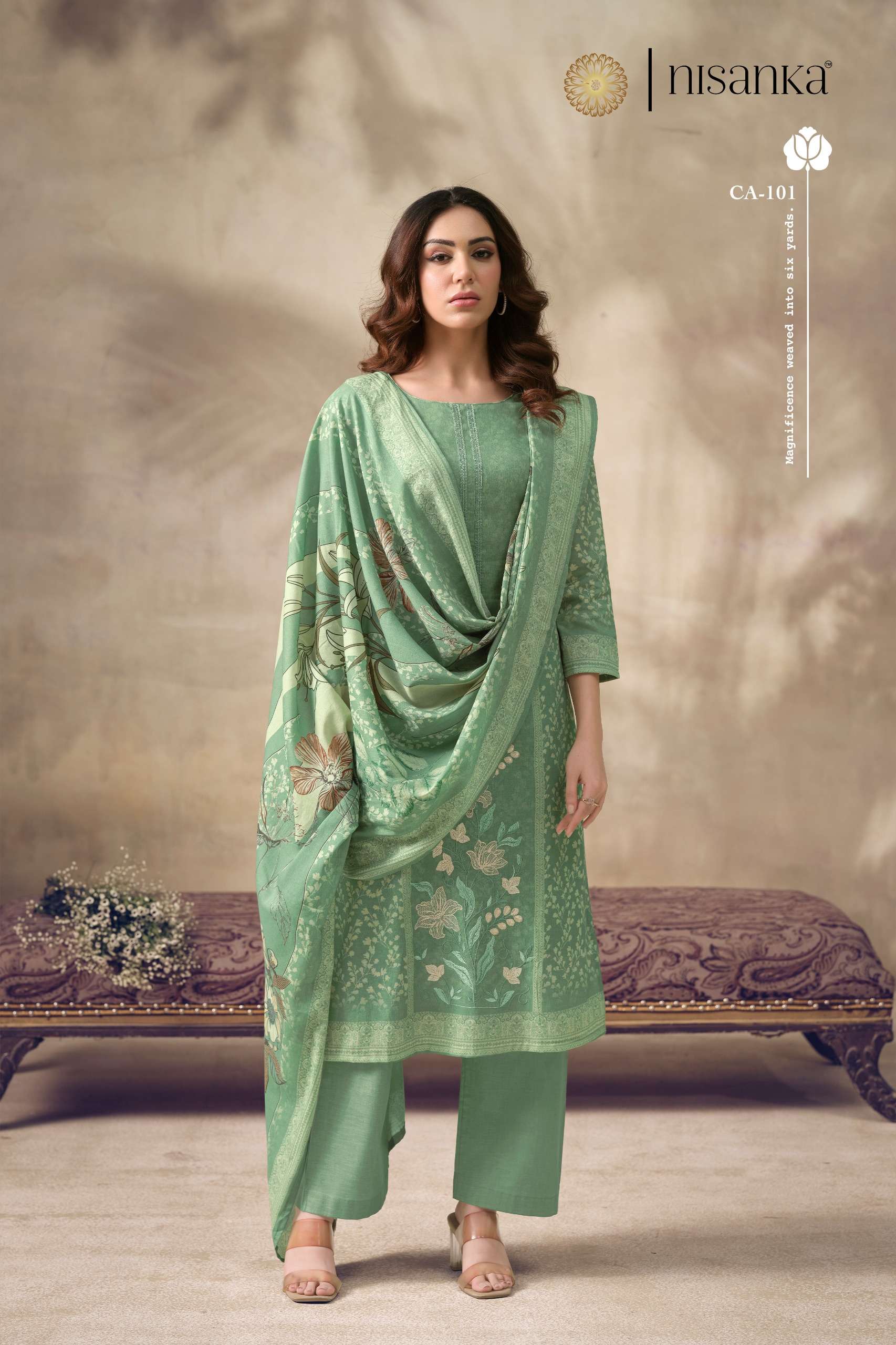 NISANKA LIFESTYLES CASHMERE VOL 7 LAWN COTTON DIGITAL PRINT WITH FANCY WORK SUIT