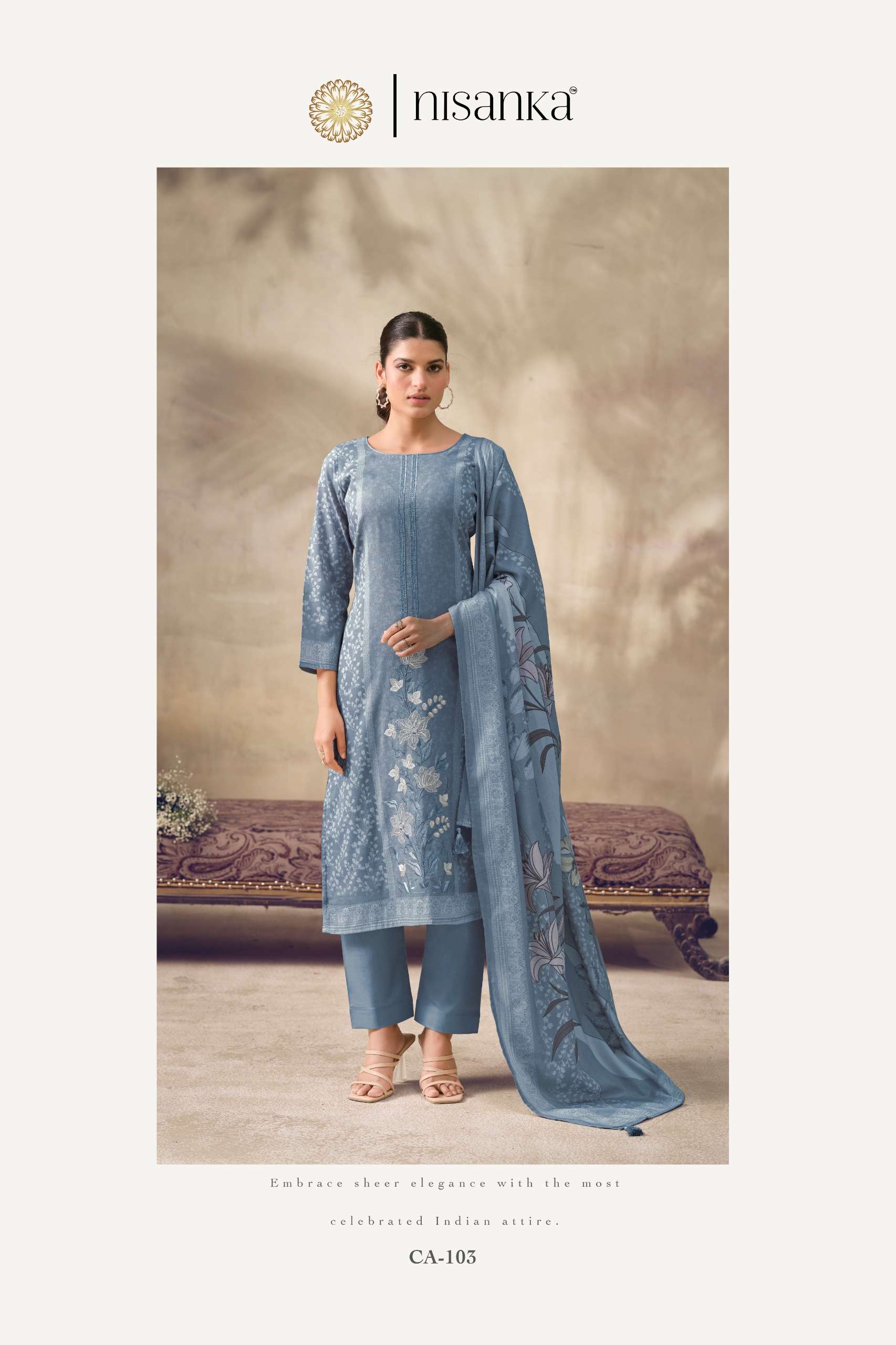NISANKA LIFESTYLES CASHMERE VOL 7 LAWN COTTON DIGITAL PRINT WITH FANCY WORK SUIT