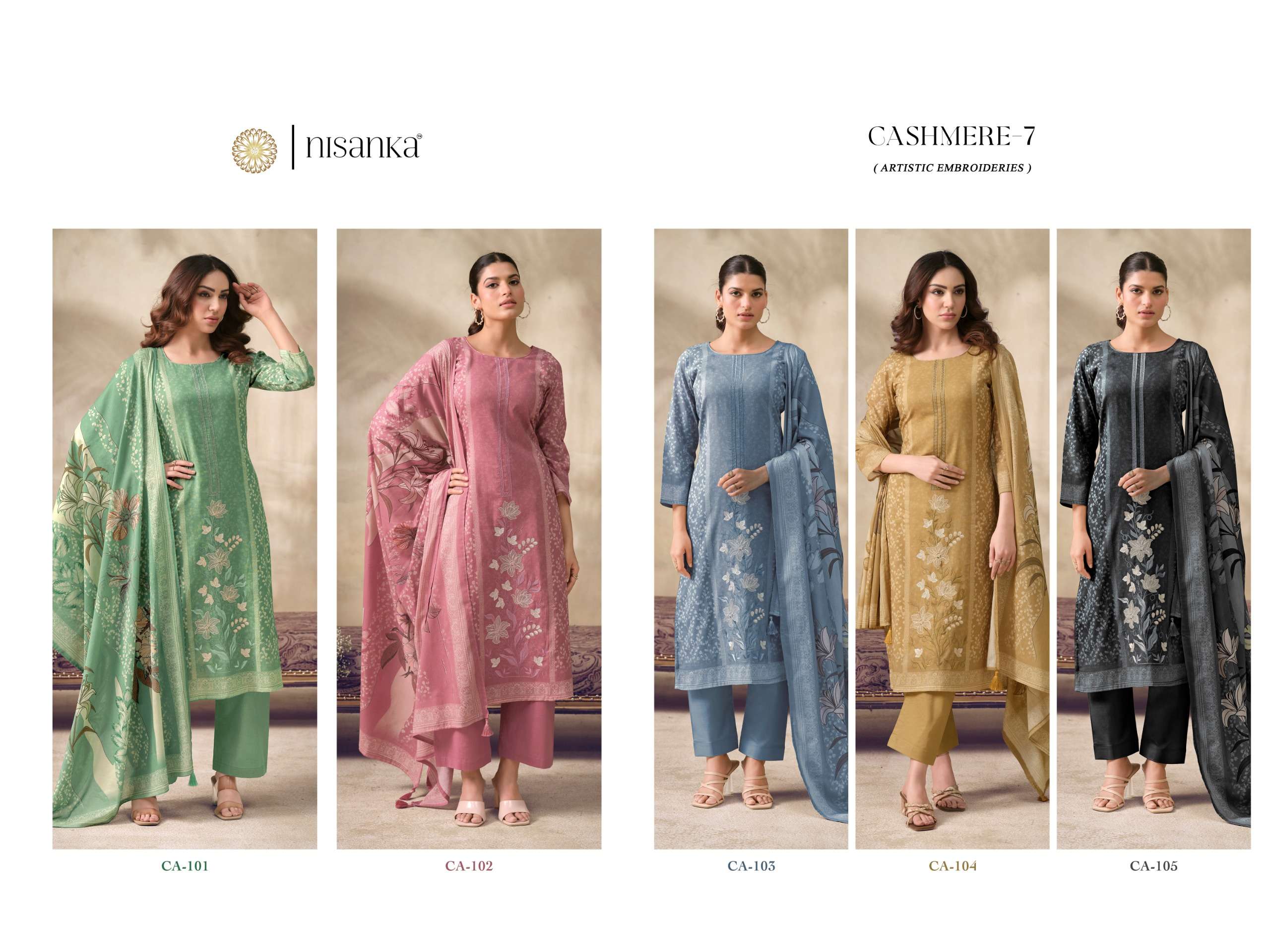 NISANKA LIFESTYLES CASHMERE VOL 7 LAWN COTTON DIGITAL PRINT WITH FANCY WORK SUIT