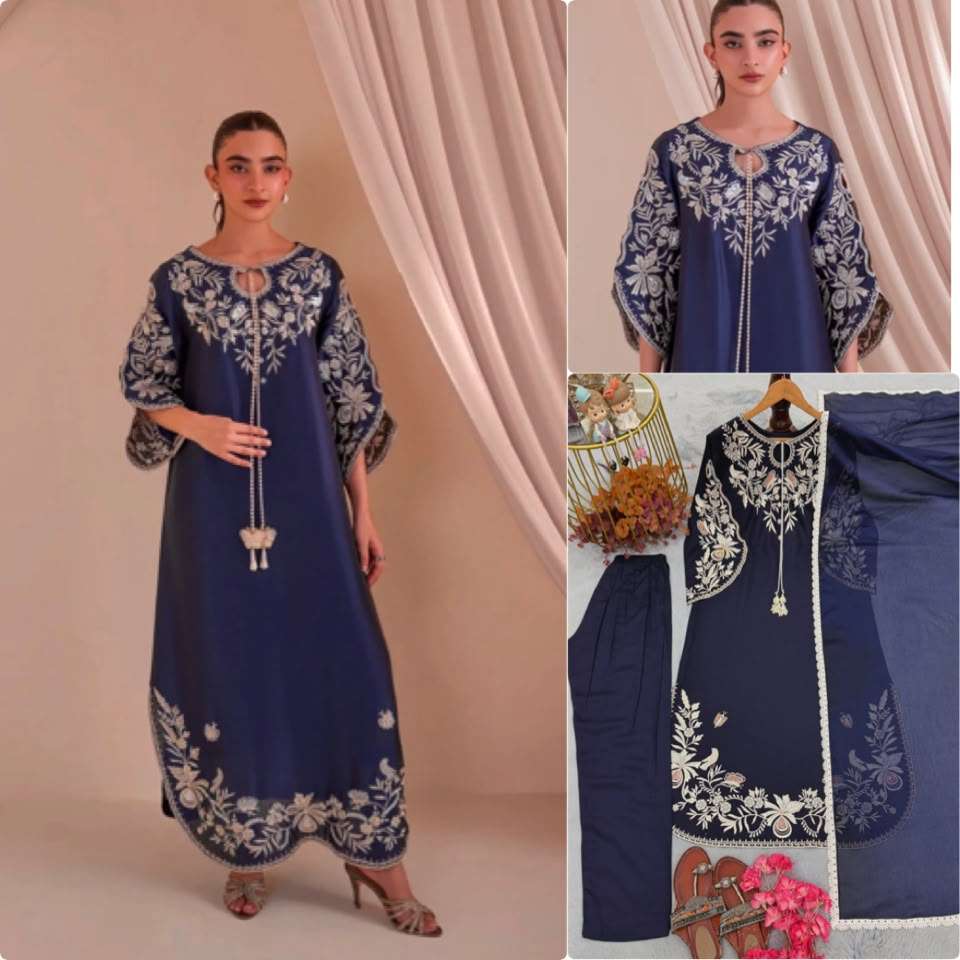 PD 1180 SATIN RAYON FABRIC BEAUTIFUL DESIGNER LOOK PARTY WEAR LADIES KAFTAN STYLE SUIT