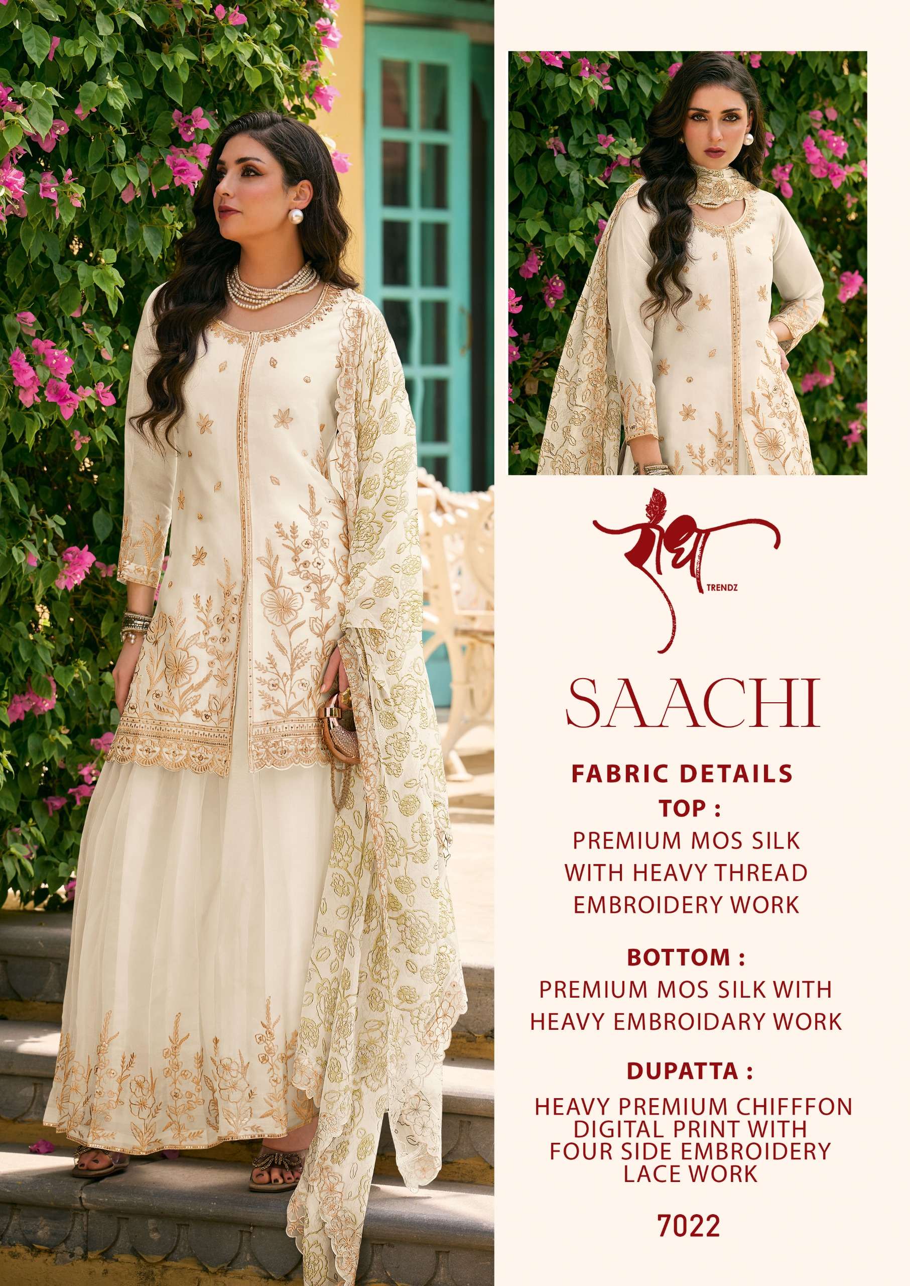 RADHA TRENDZ SAACHI SILK WITH HEAVY EMBROIDERY DESIGNER FESTIVE WEAR LADIES SUIT
